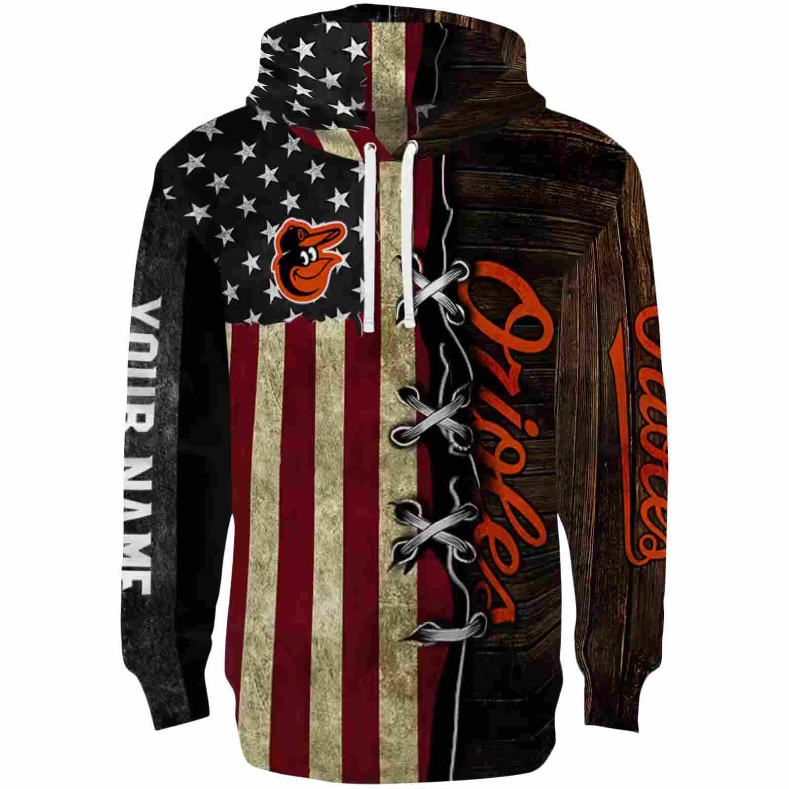 Personalized Baltimore Orioles American Pride Hoodie