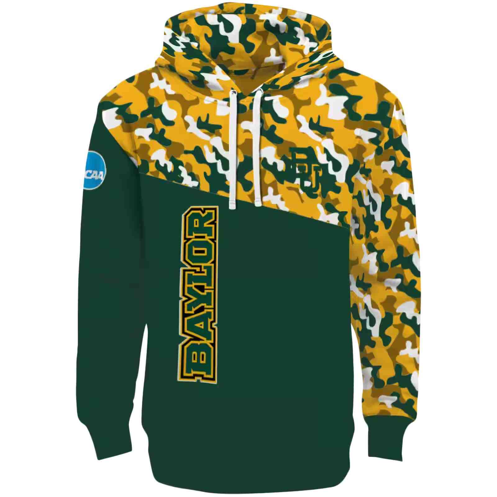 Personalized Baylor Bears Camo Pattern Green Hoodie