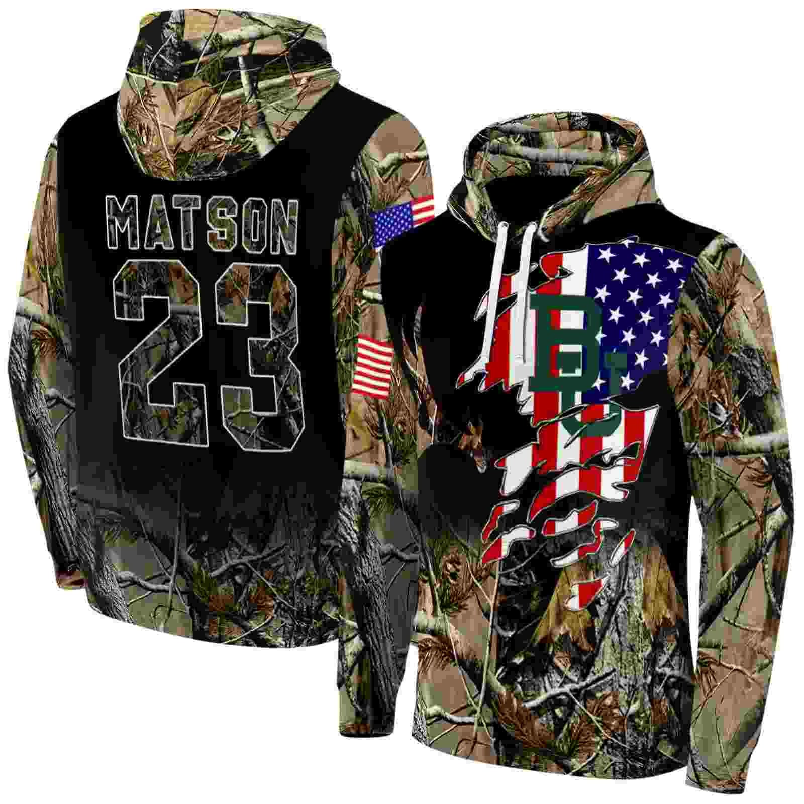 personalized baylor bears tree camo hoodie fashion forward
