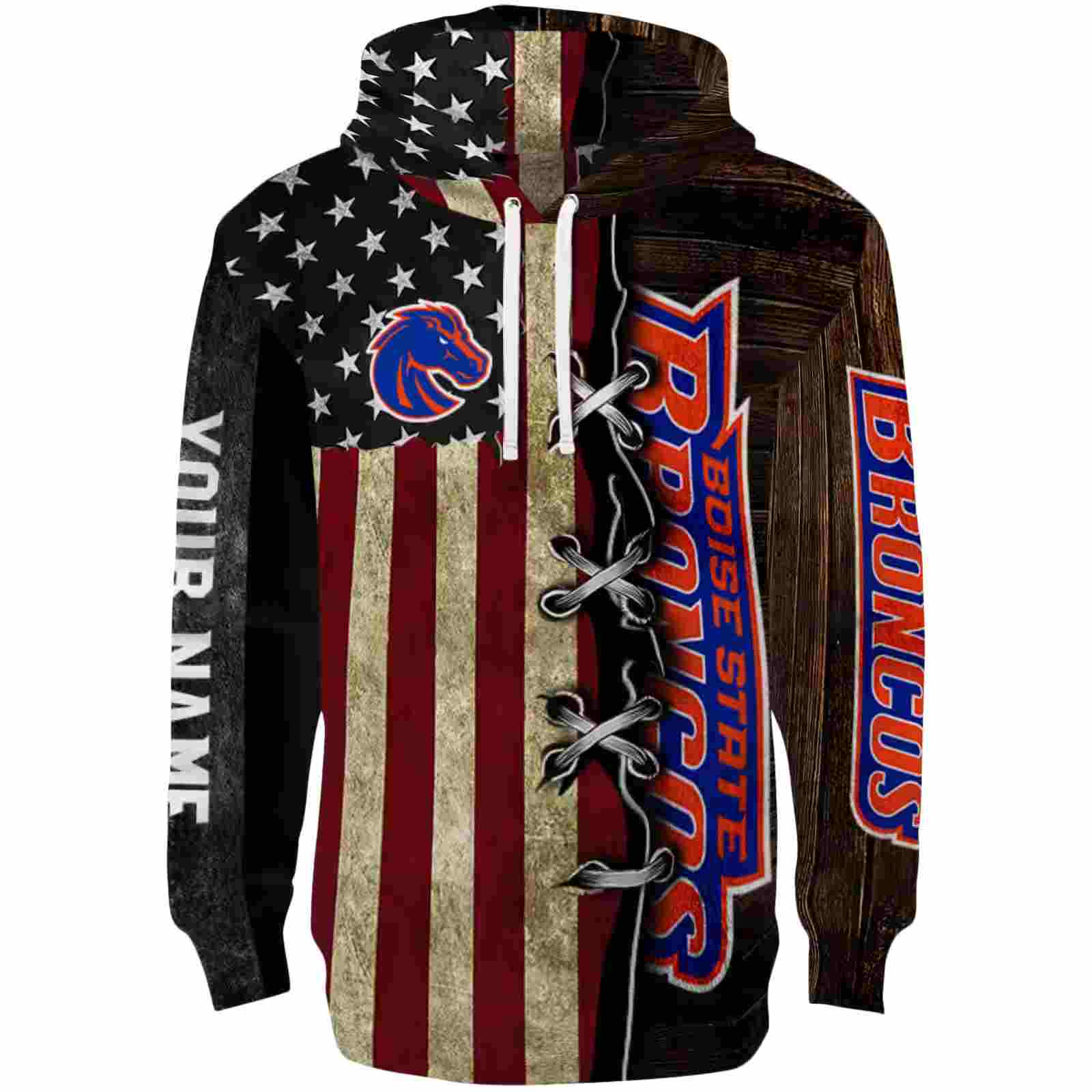 Personalized Boise State Broncos American Pride Hoodie