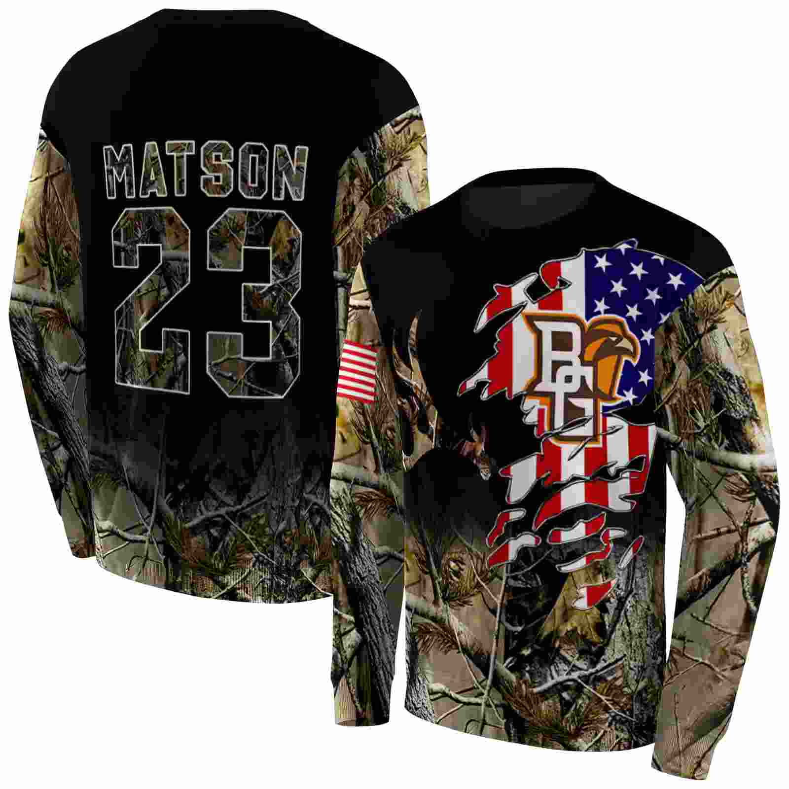 personalized bowling green falcons tree camo hoodie premium grade