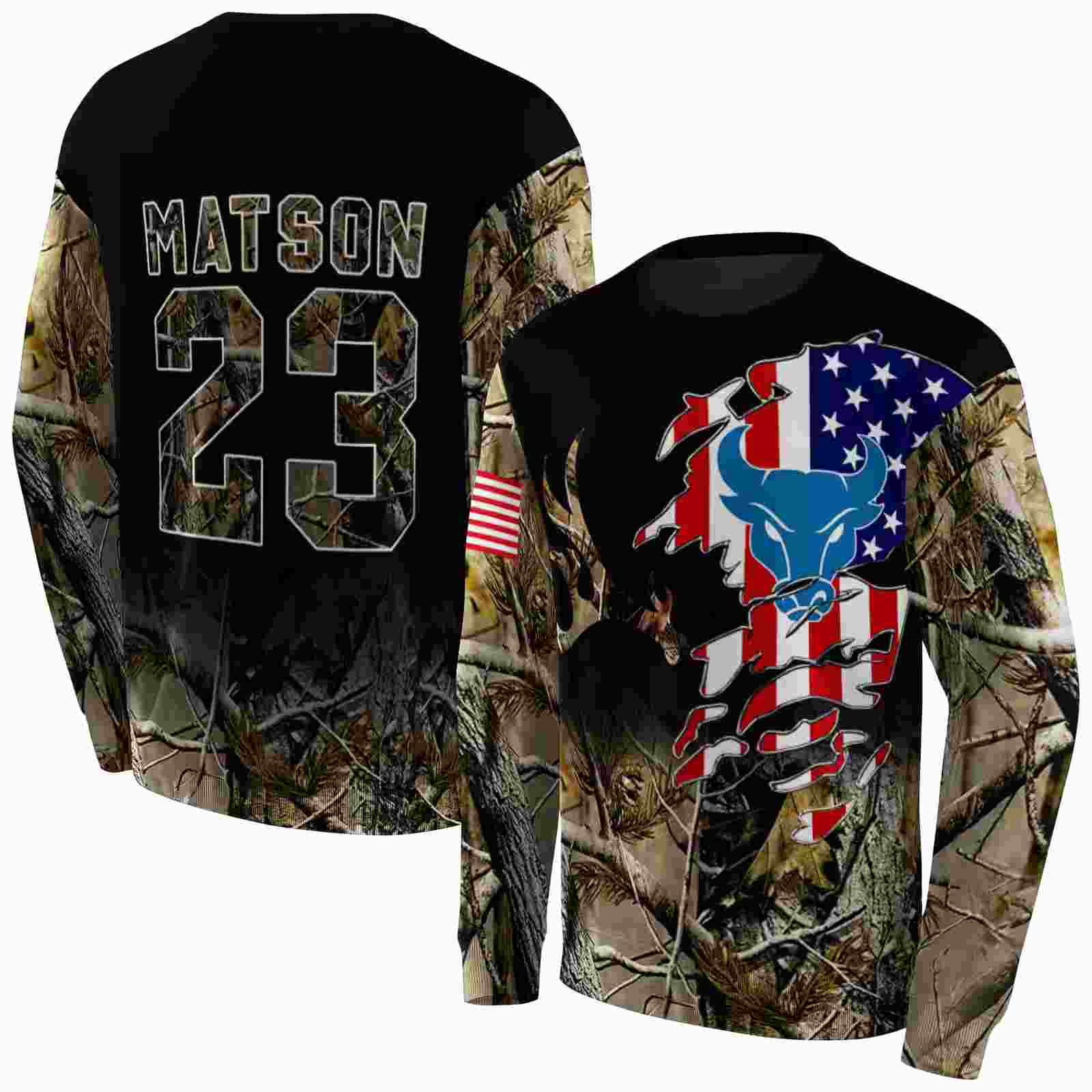 personalized buffalo bulls tree camo hoodie premium grade