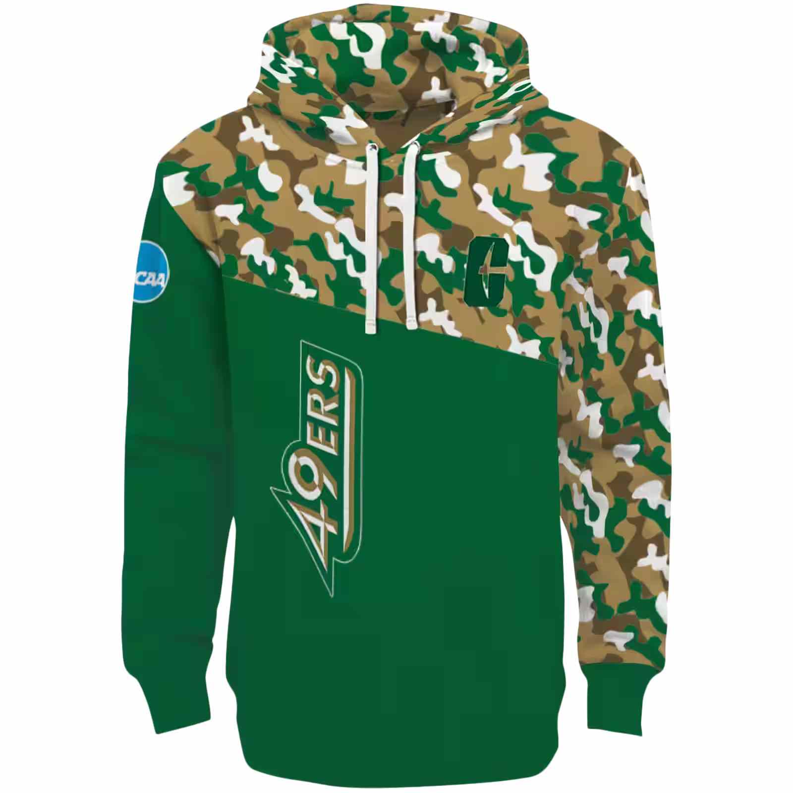 Personalized Charlotte 49ers Camo Pattern Green Hoodie