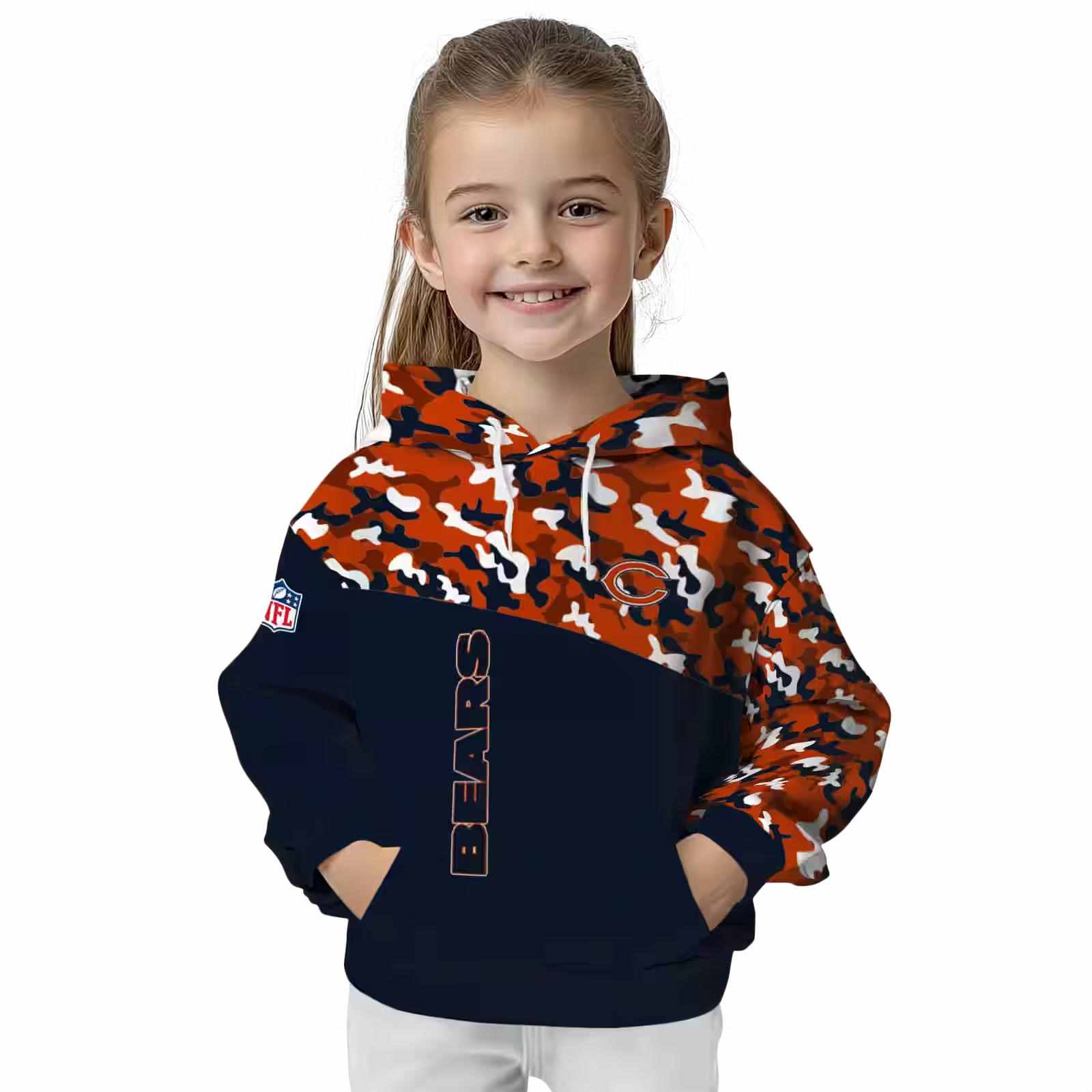 personalized chicago bears camo pattern blue hoodie top rated