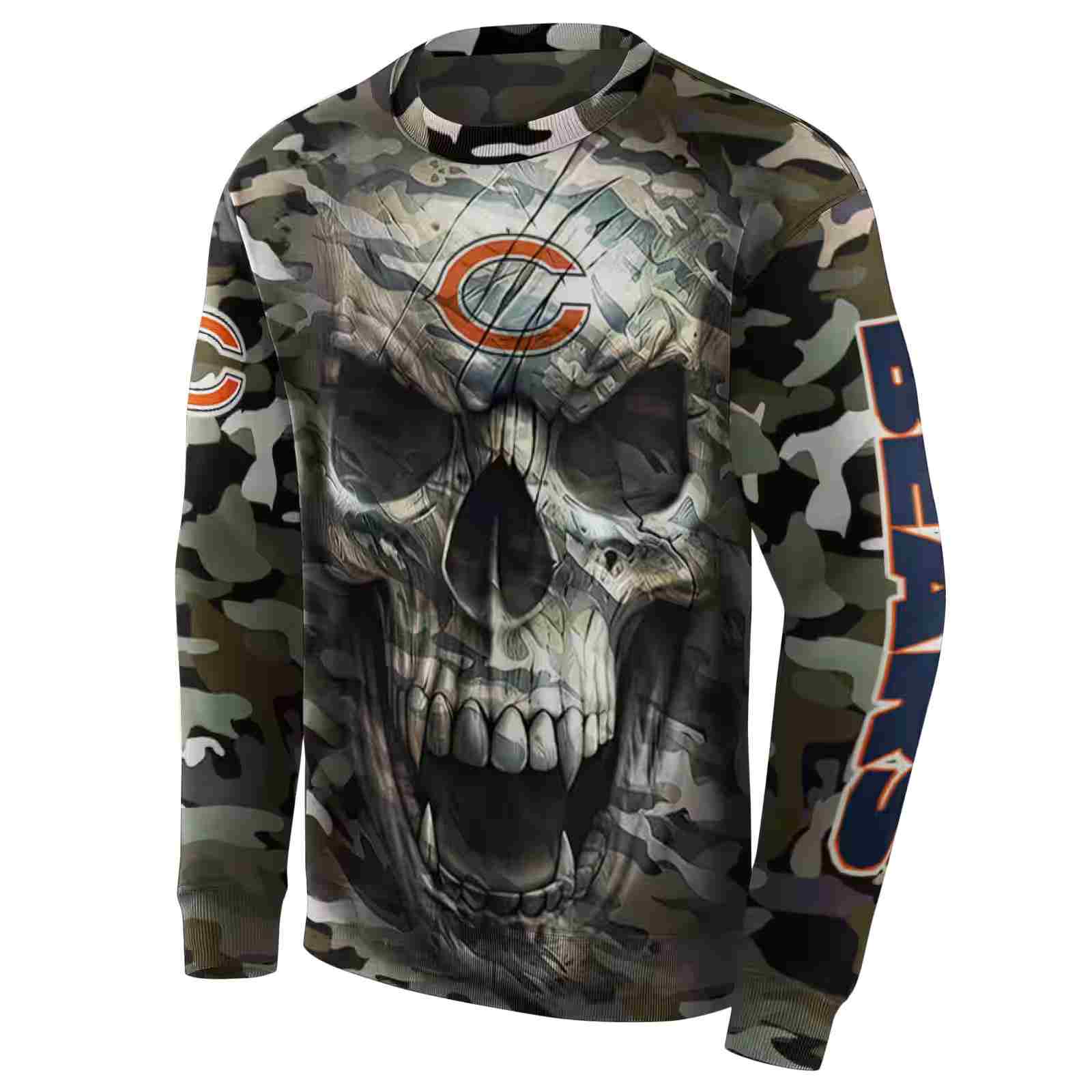 personalized chicago bears camo skull hoodie new arrival