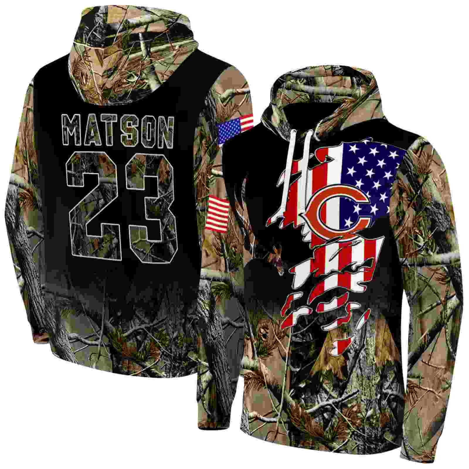 personalized chicago bears tree camo hoodie fashion forward