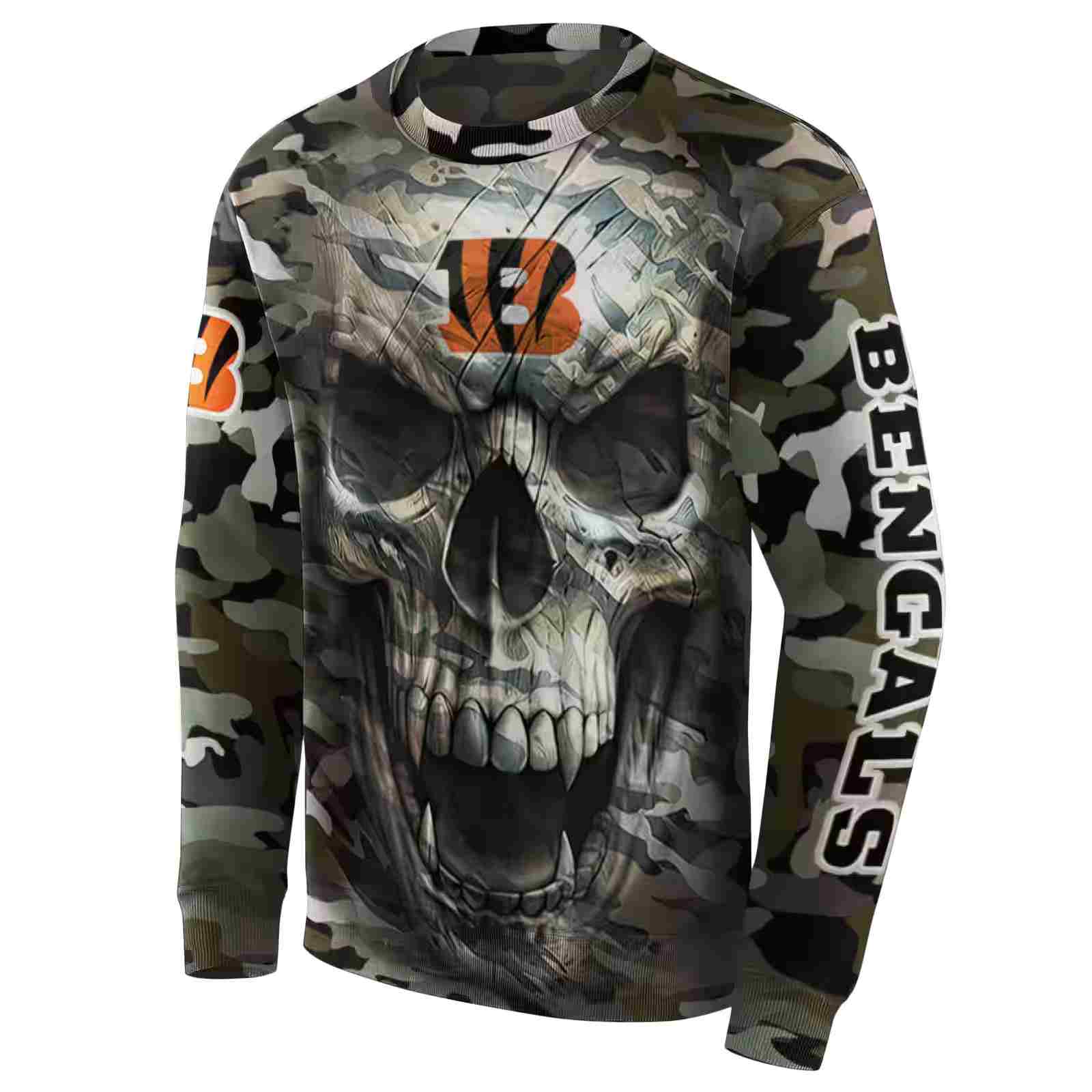 personalized cincinnati bengals camo skull hoodie new arrival