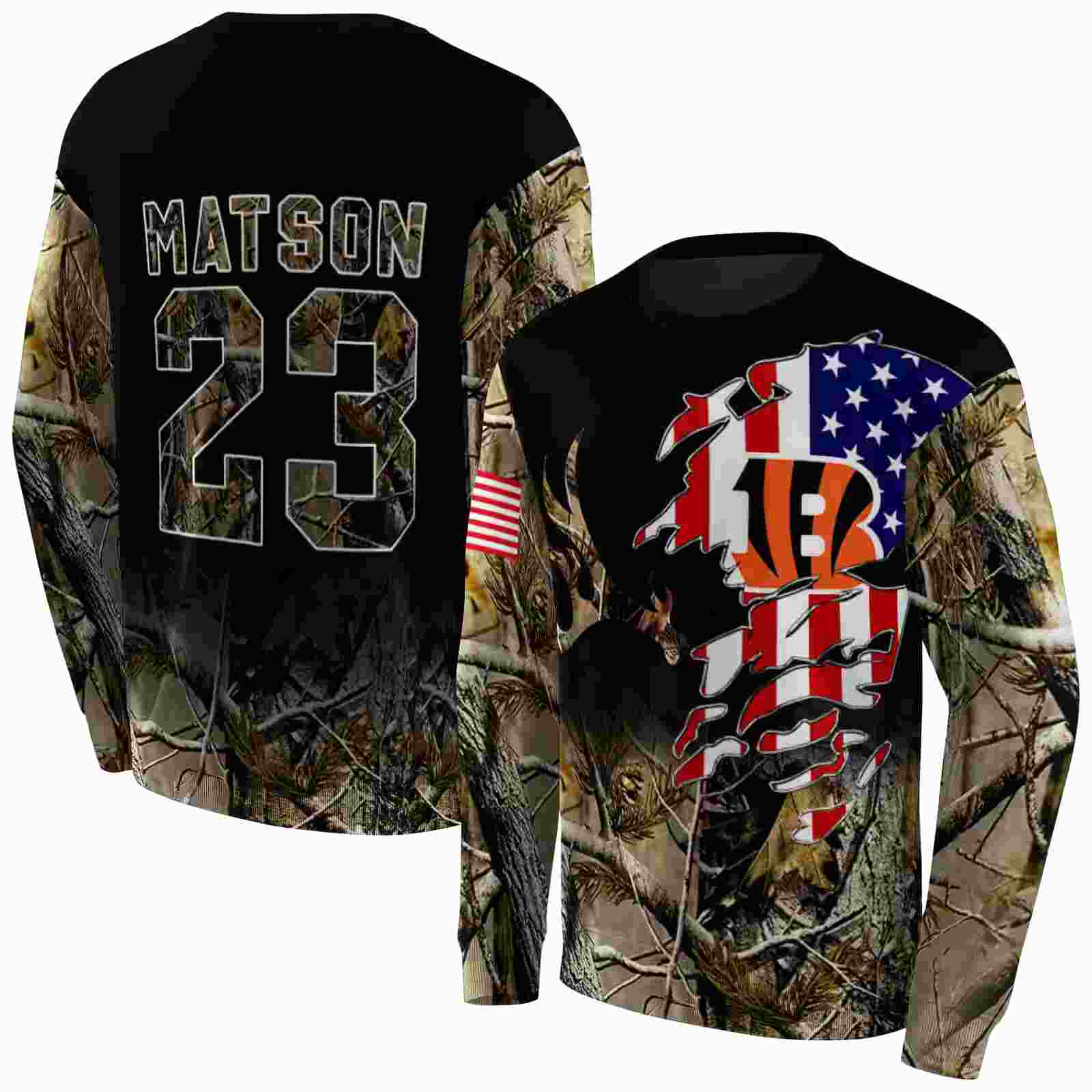 personalized cincinnati bengals tree camo hoodie premium grade