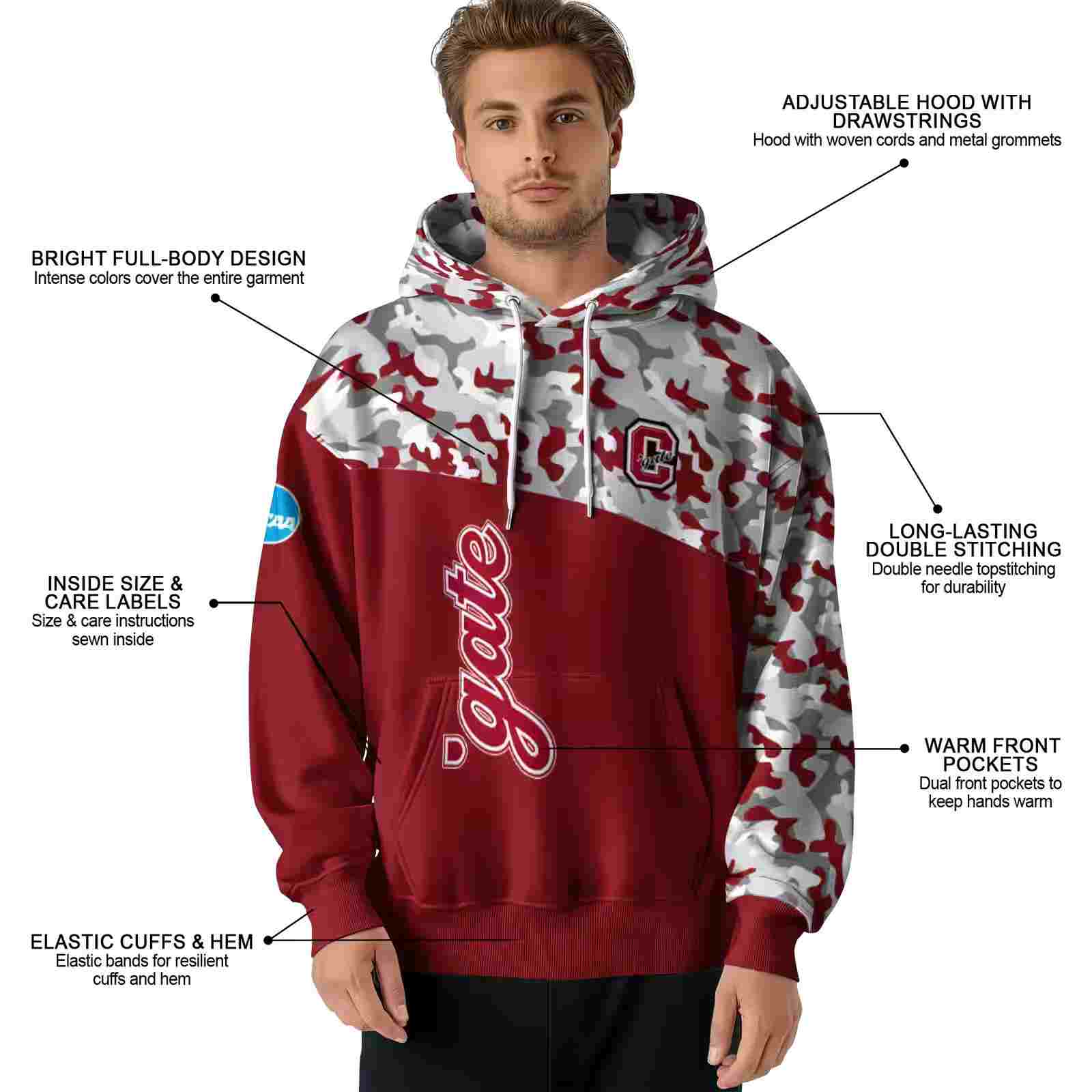 personalized colgate raiders camo pattern maroon hoodie latest model