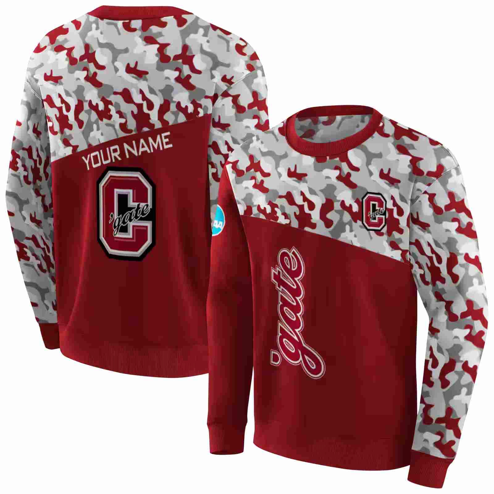 personalized colgate raiders camo pattern maroon hoodie premium grade