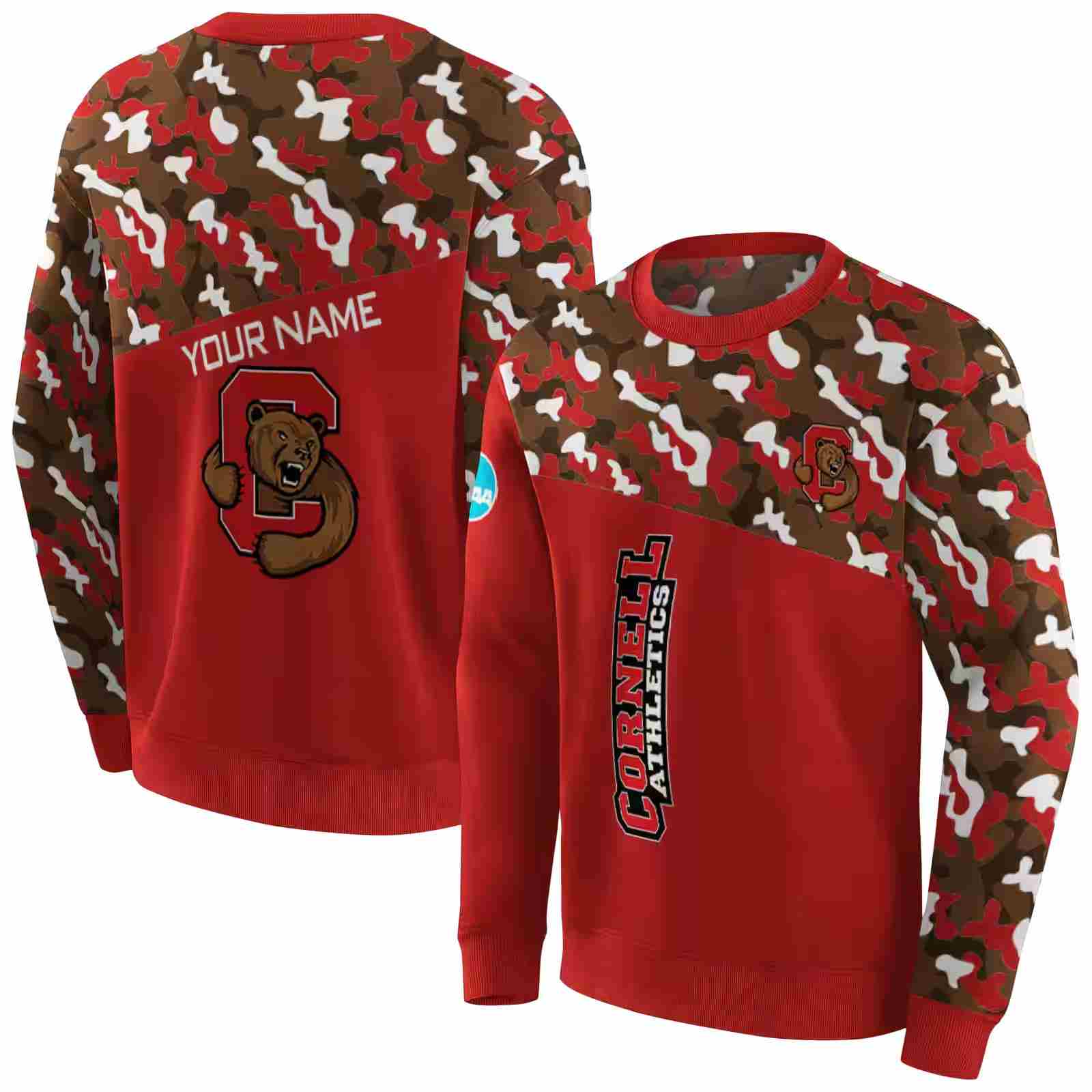 personalized cornell big red camo pattern red hoodie premium grade