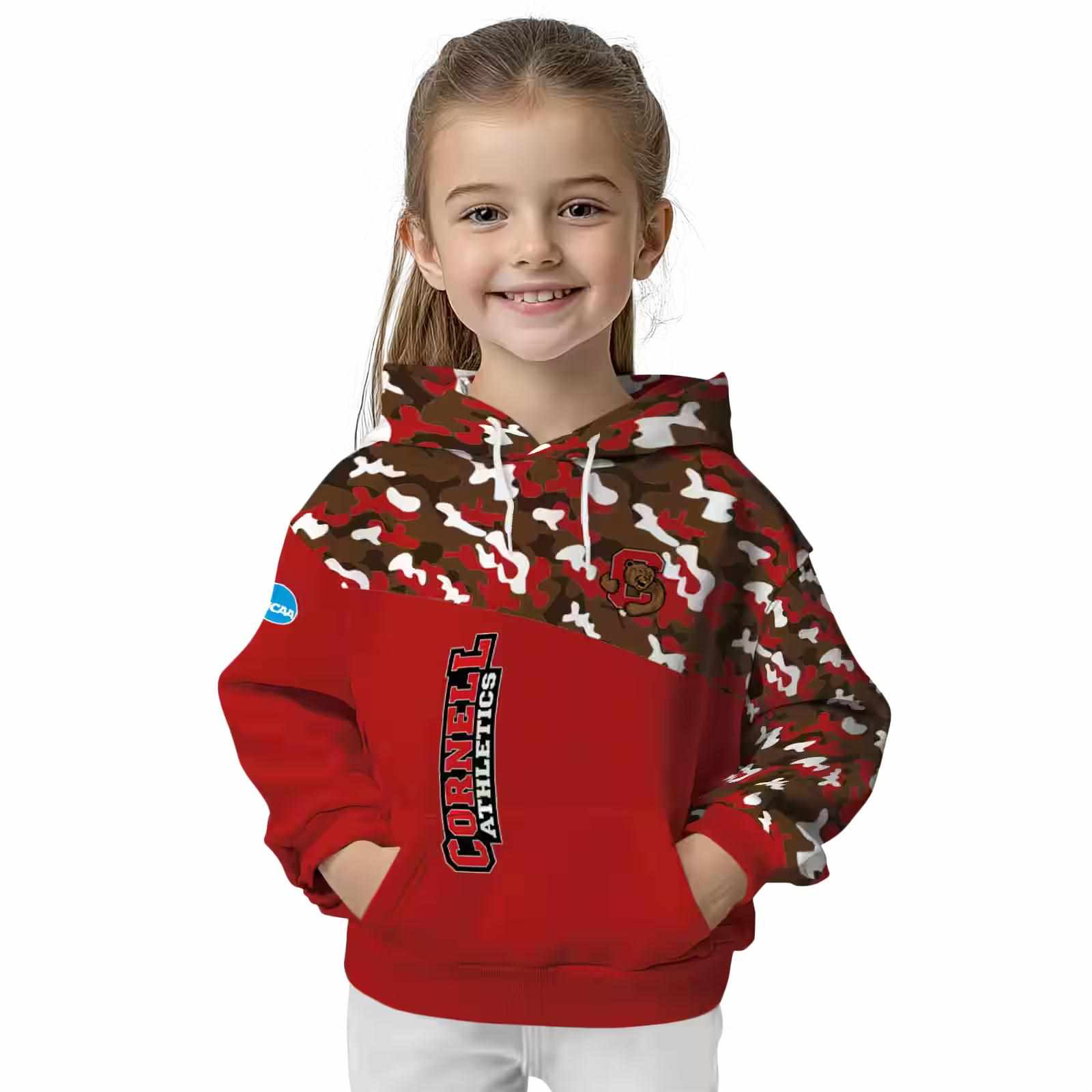 personalized cornell big red camo pattern red hoodie top rated