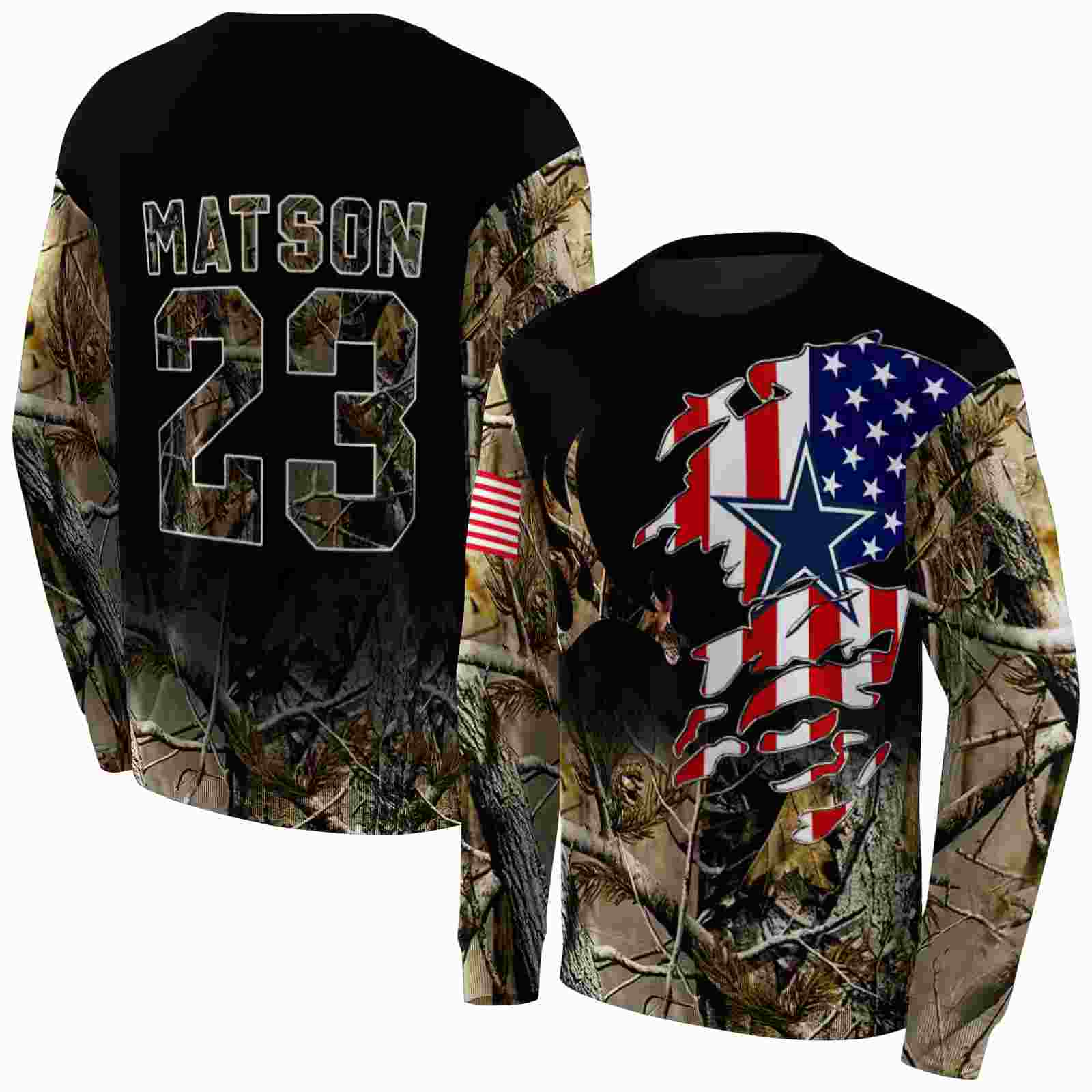 personalized dallas cowboys tree camo hoodie premium grade