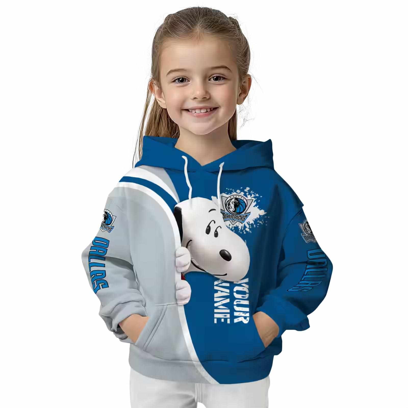 personalized dallas mavericks peeking snoopy blue hoodie top rated