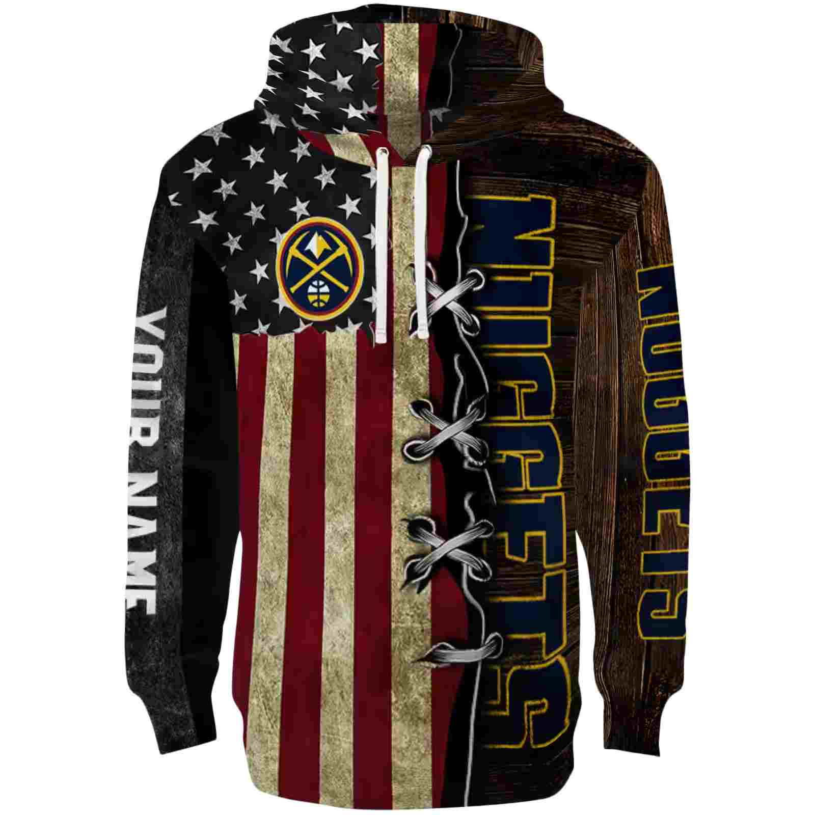 Personalized Denver Nuggets American Pride Hoodie