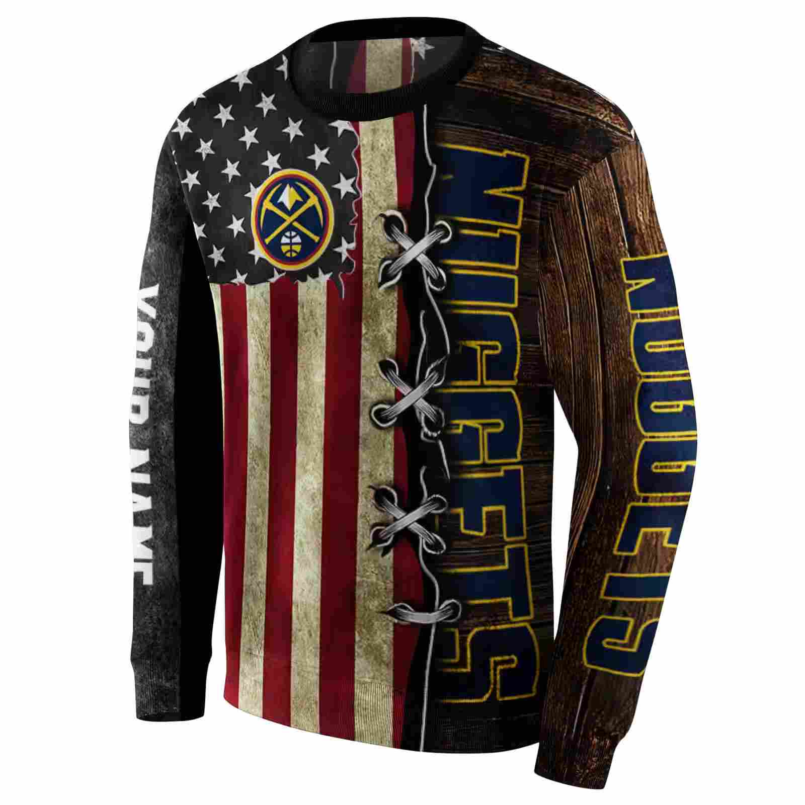 personalized denver nuggets american pride hoodie new arrival