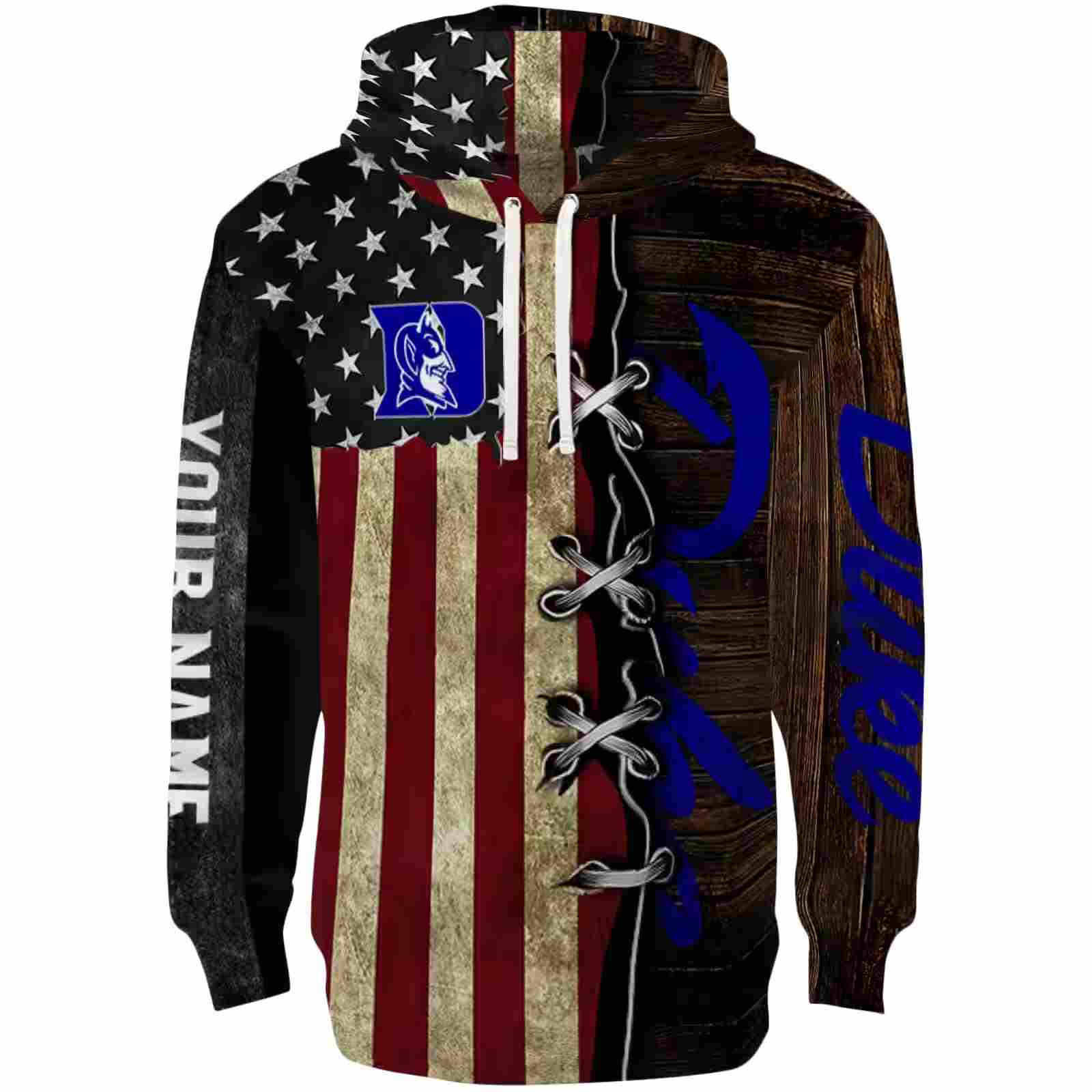personalized duke blue devils american pride hoodie best selling