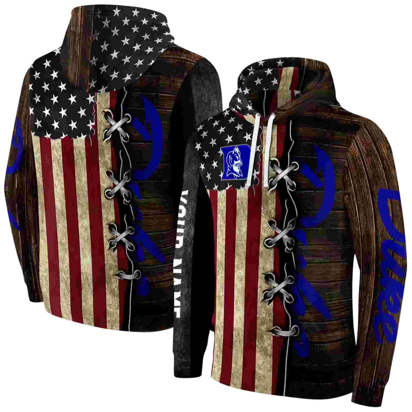 personalized duke blue devils american pride hoodie fashion forward