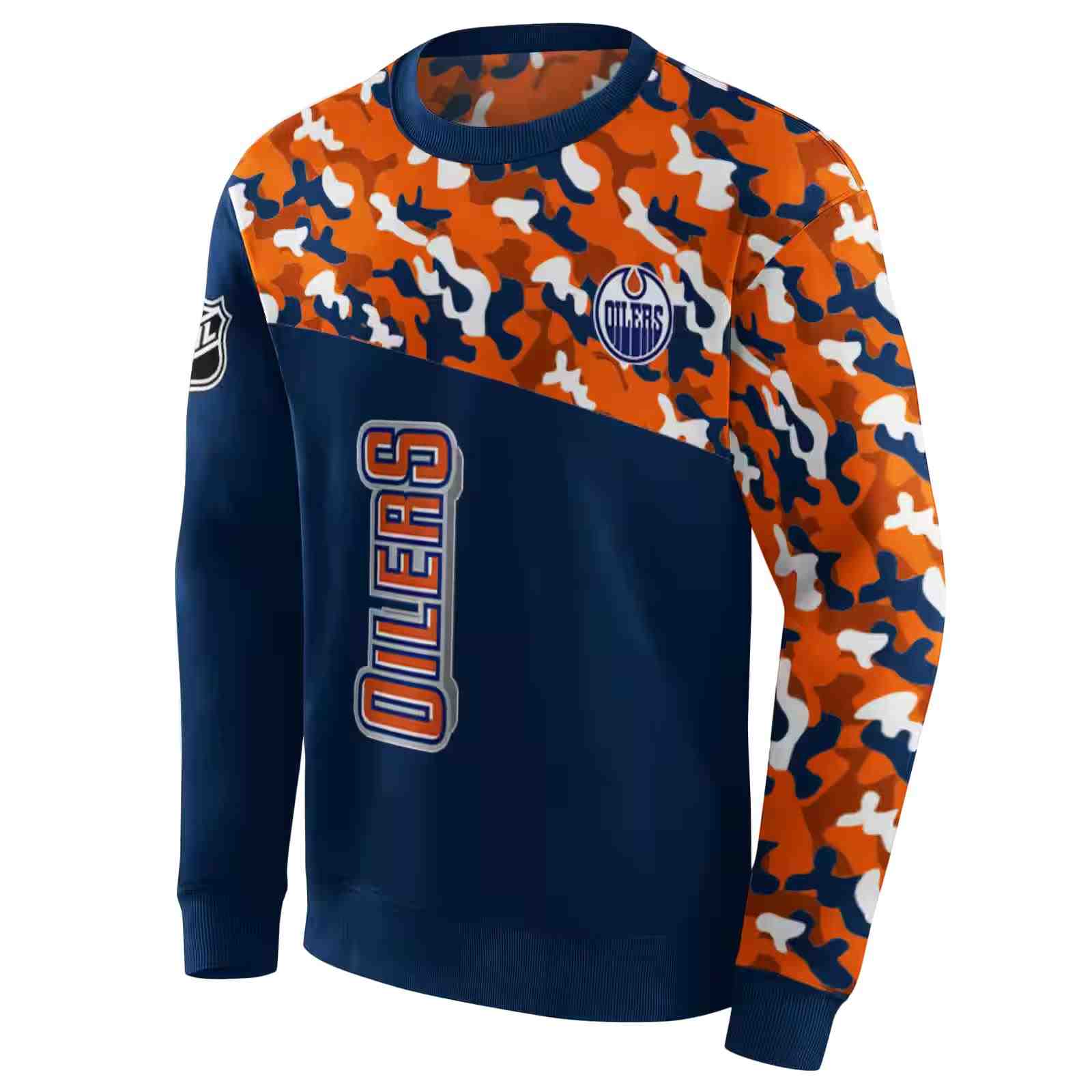 personalized edmonton oilers camo pattern blue hoodie new arrival