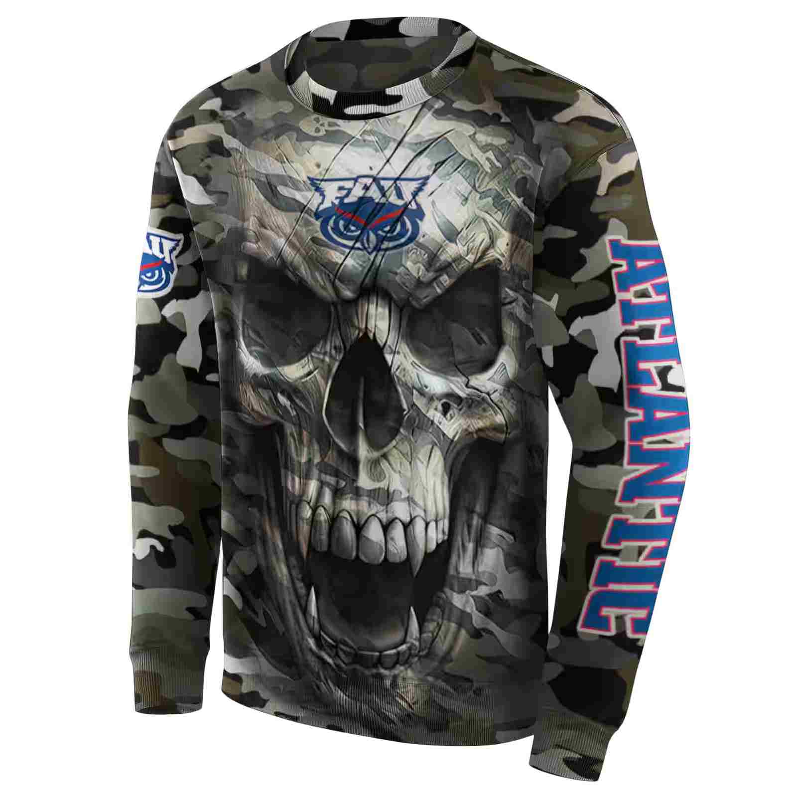 personalized florida atlantic owls camo skull hoodie new arrival