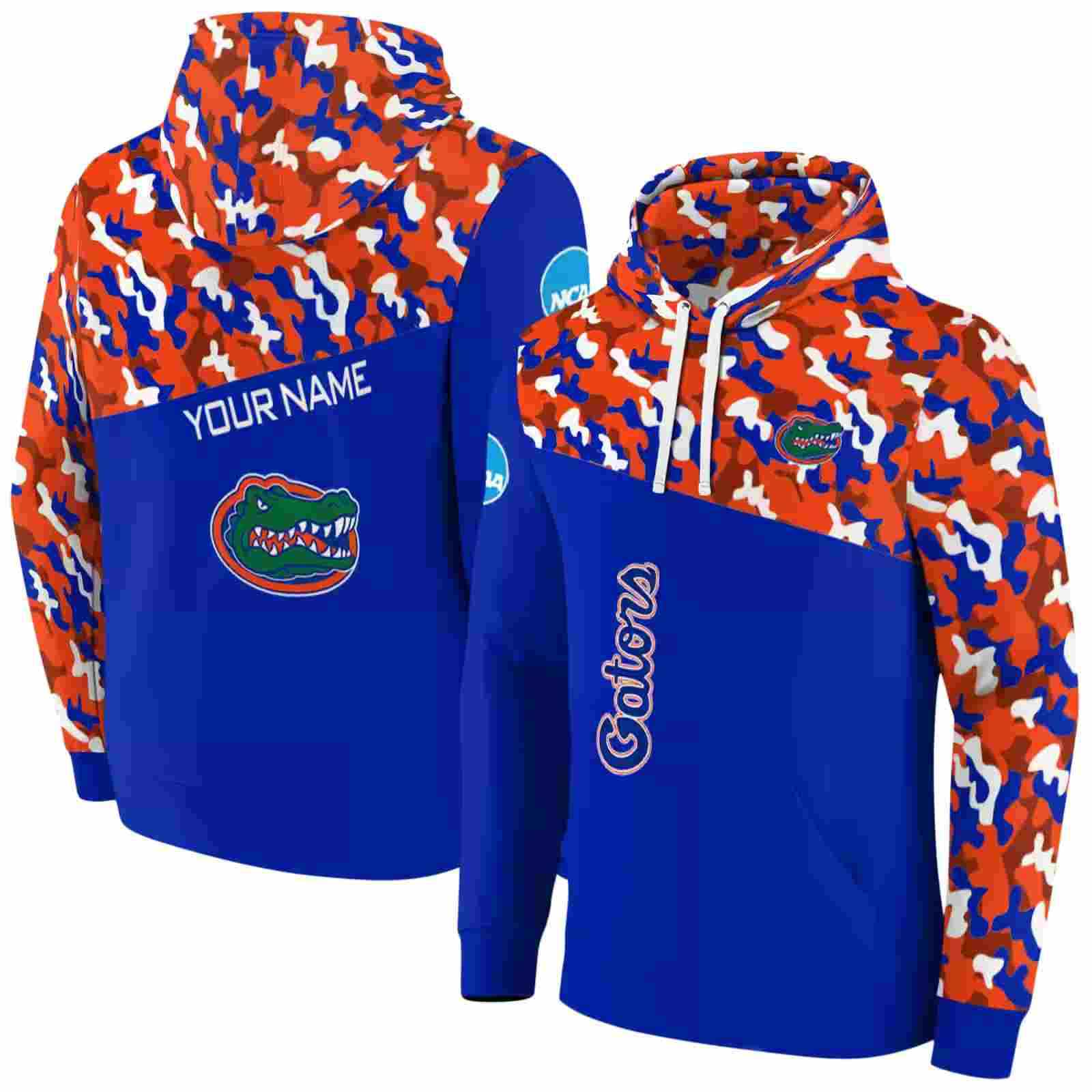 personalized florida gators camo pattern blue hoodie fashion forward