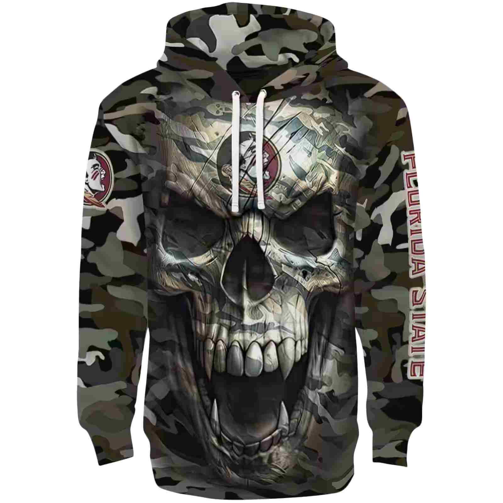 Personalized Florida State Seminoles Camo Skull Hoodie