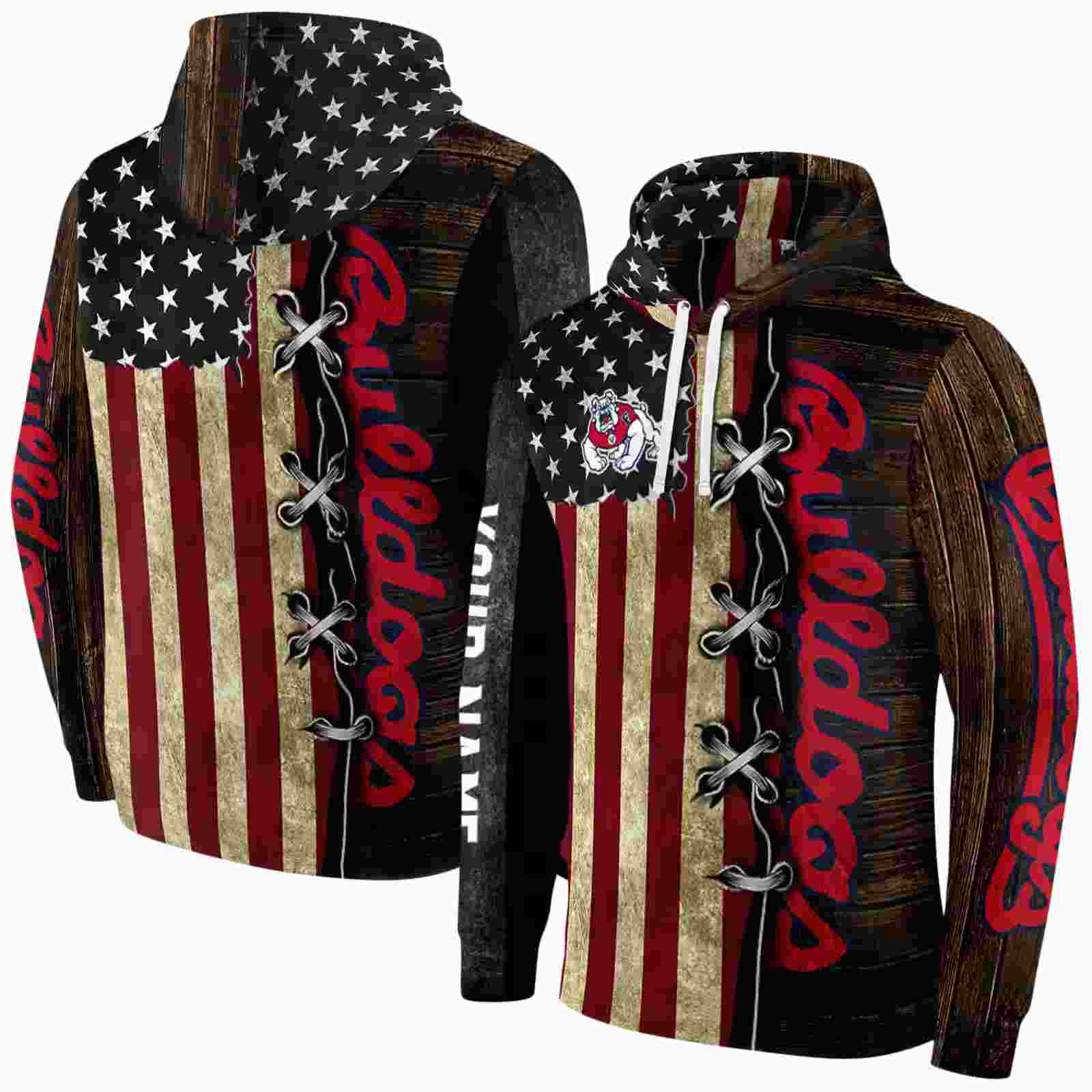 personalized fresno state bulldogs american pride hoodie fashion forward