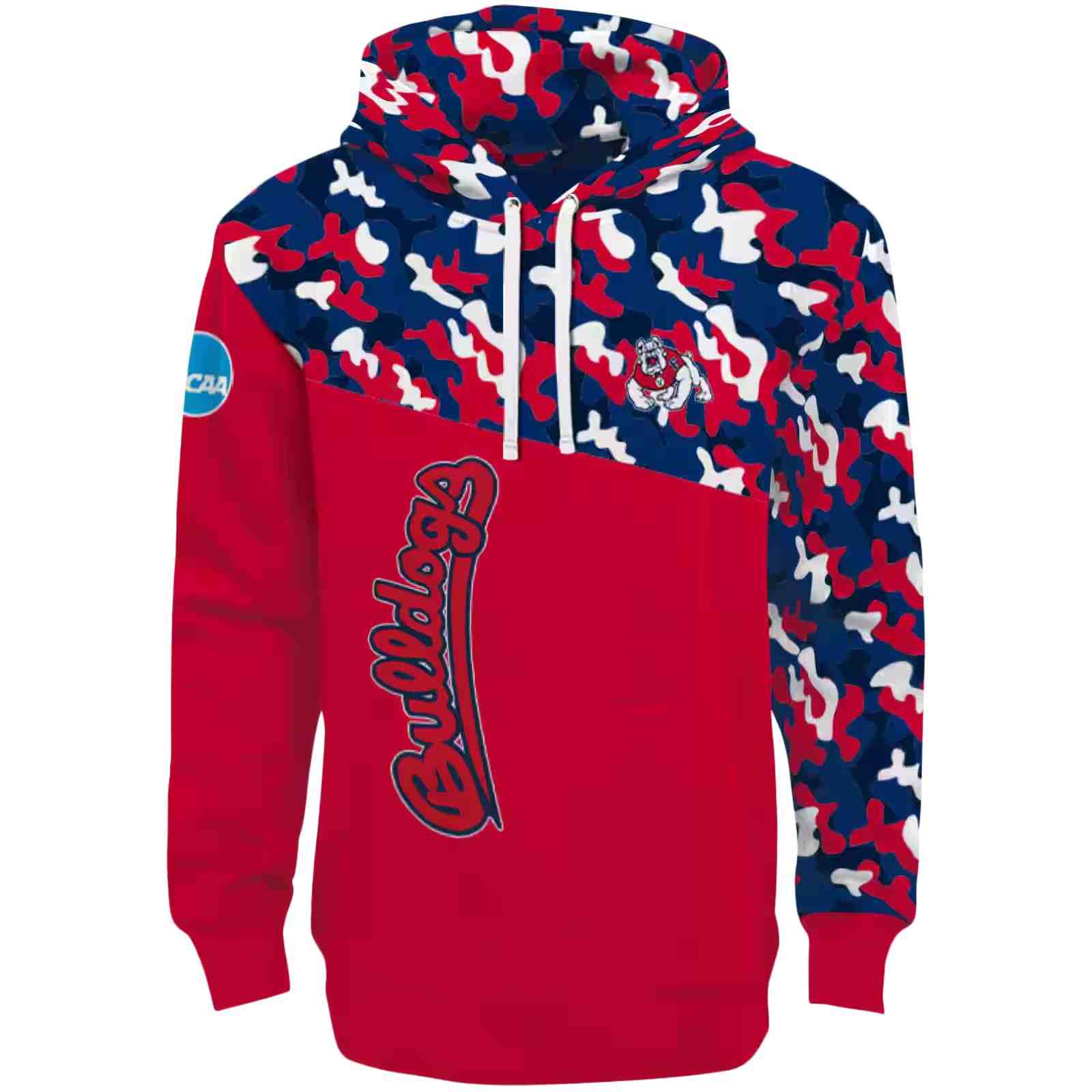 Personalized Fresno State Bulldogs Camo Pattern Red Hoodie