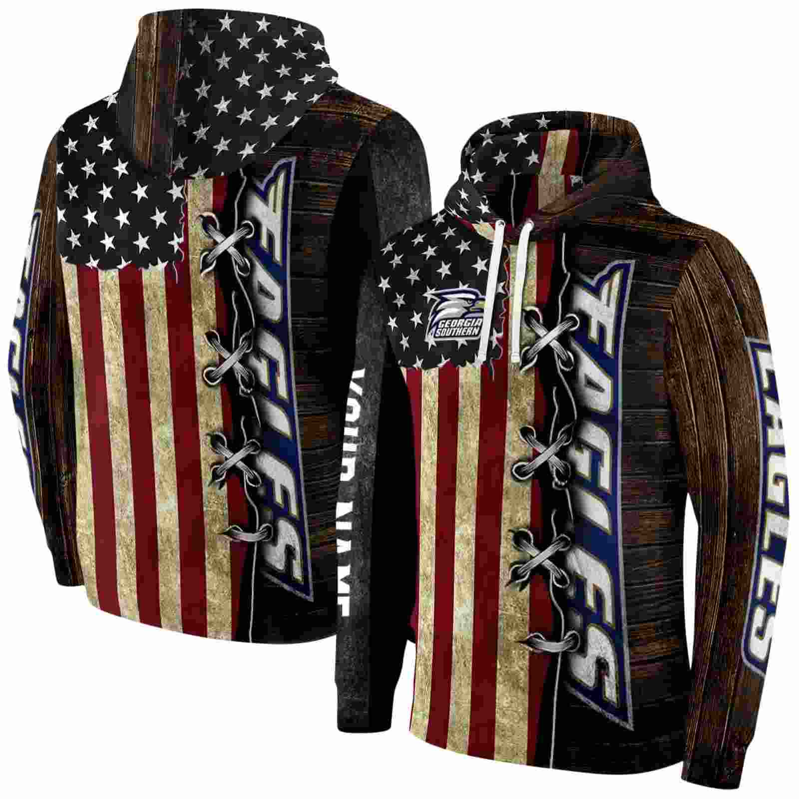 personalized georgia southern eagles american pride hoodie fashion forward