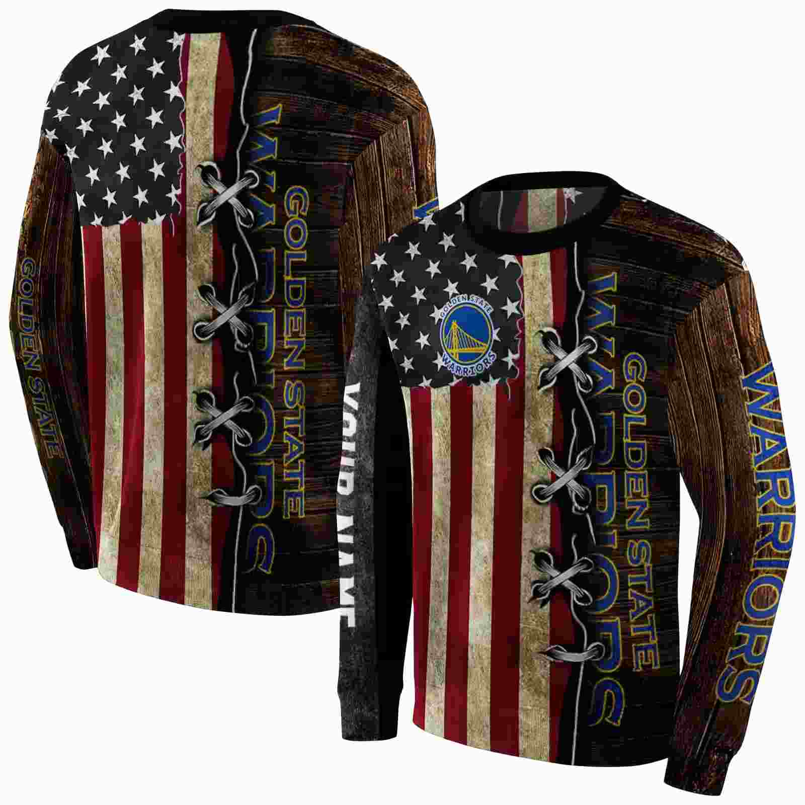 personalized golden state warriors american pride hoodie premium grade