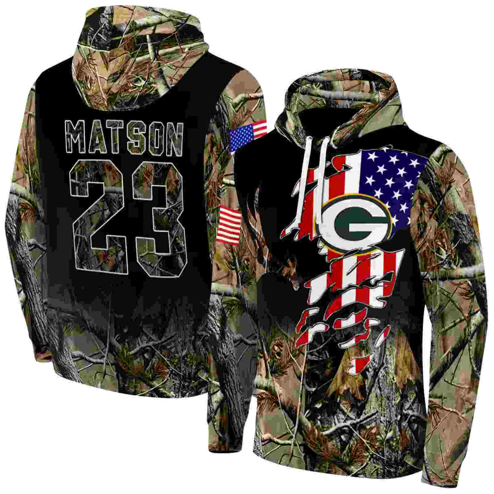 personalized green bay packers tree camo hoodie fashion forward