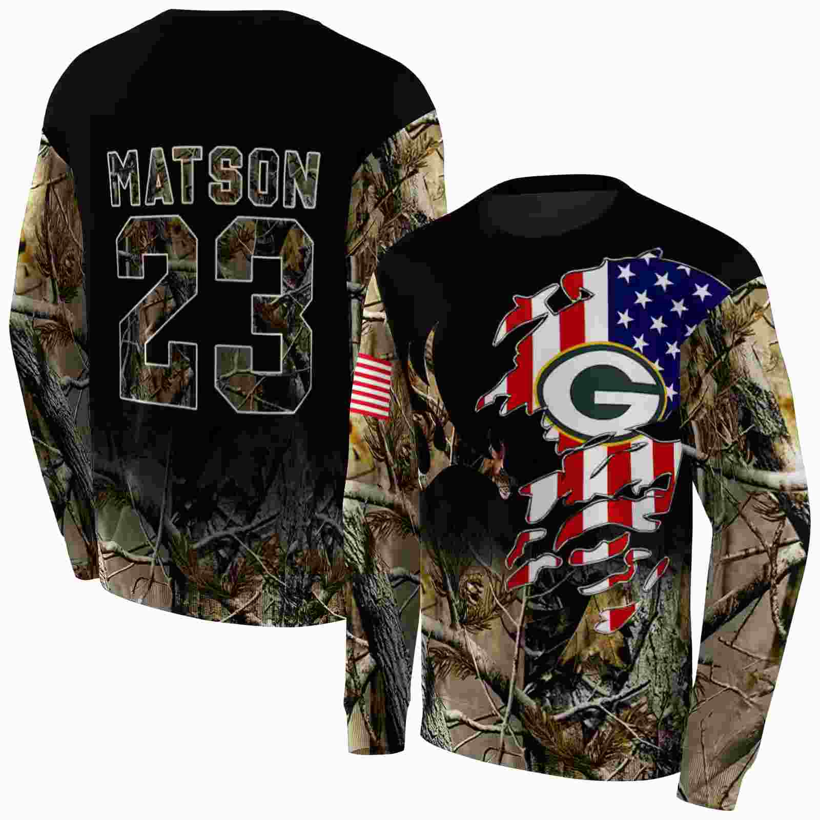 personalized green bay packers tree camo hoodie premium grade