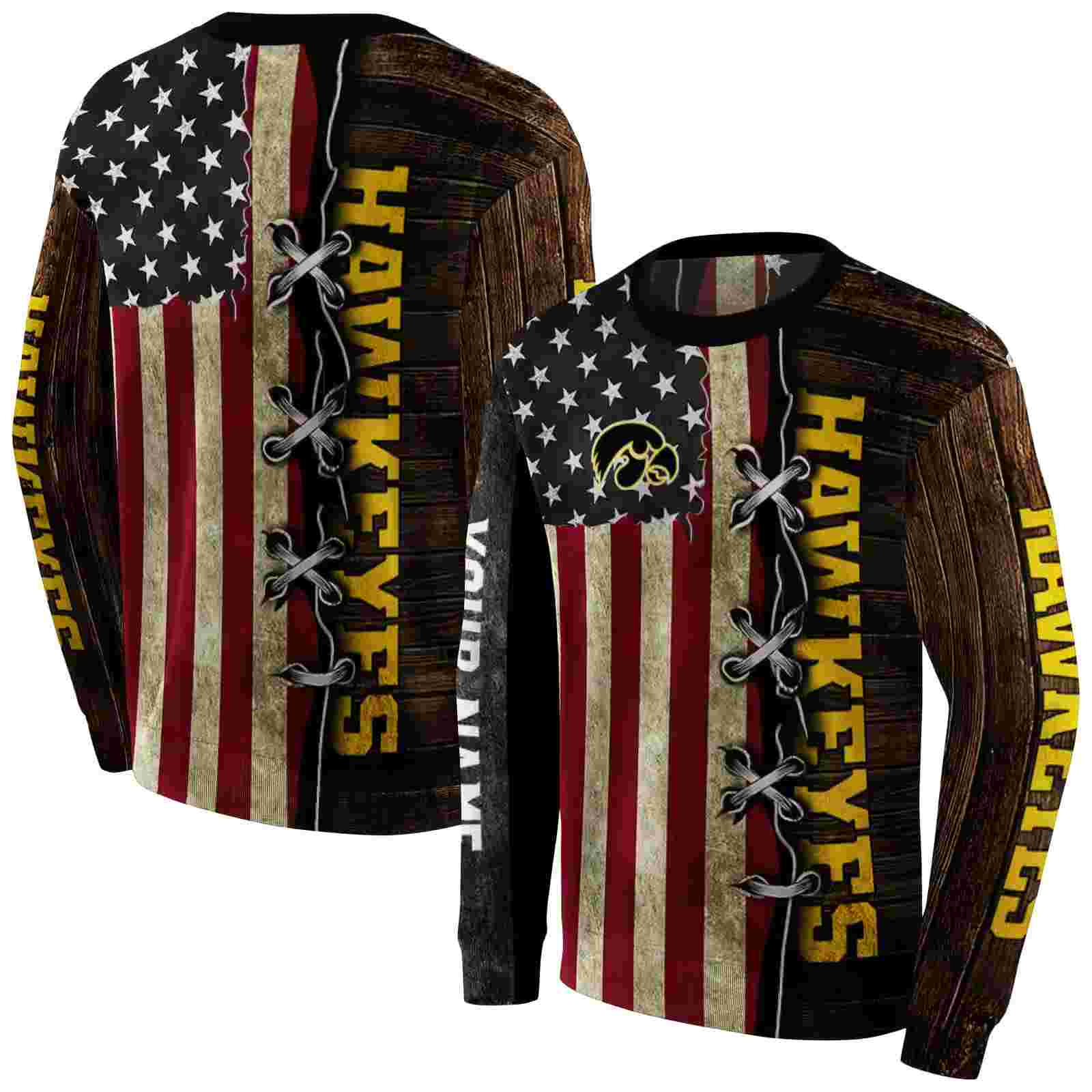 personalized iowa hawkeyes american pride hoodie premium grade