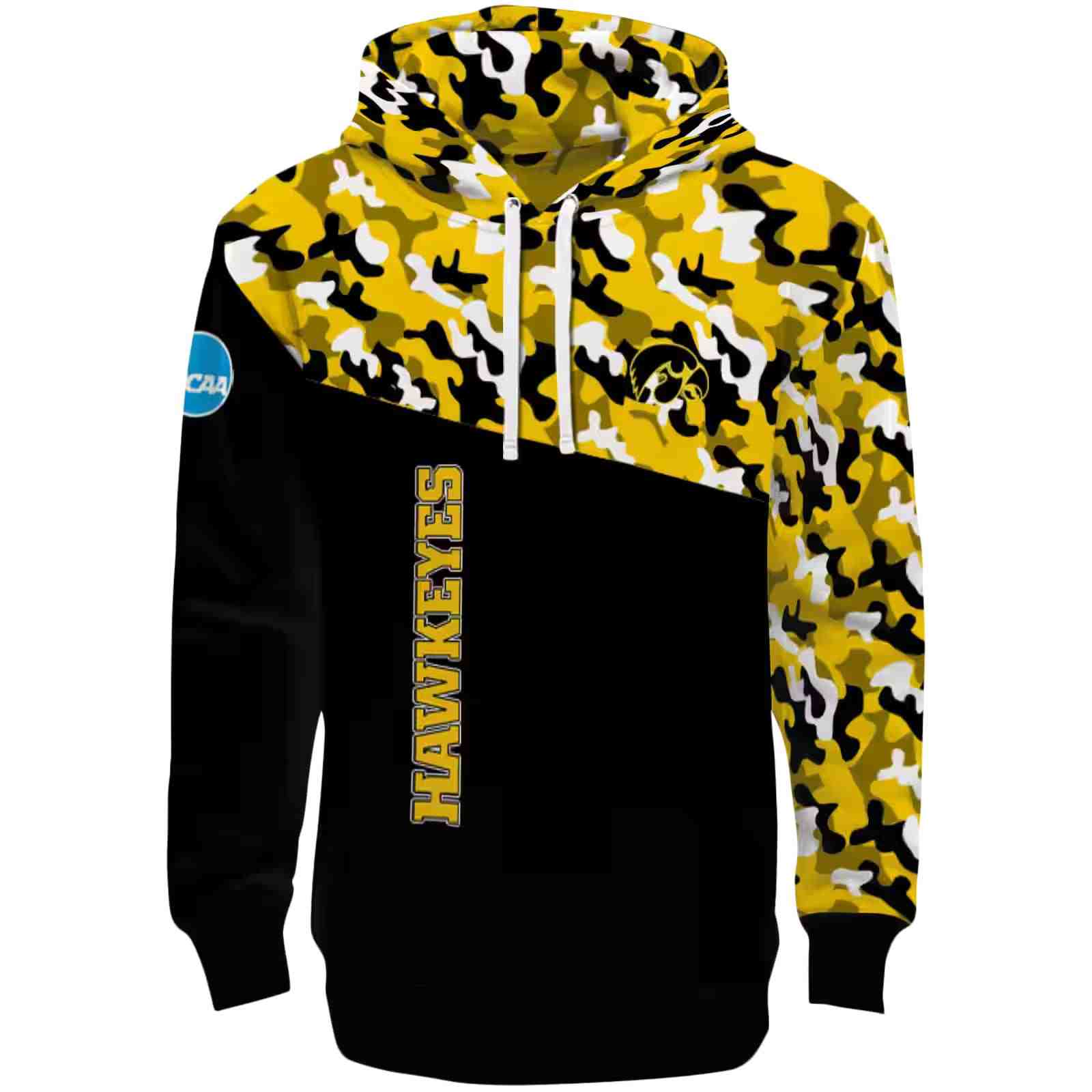 Personalized Iowa Hawkeyes Camo Pattern Black Hoodie