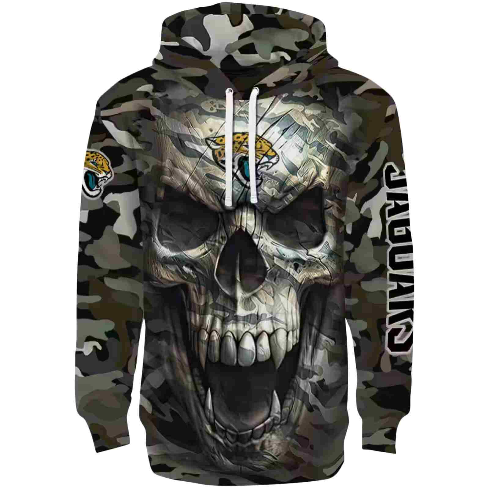 Personalized Jacksonville Jaguars Camo Skull Hoodie