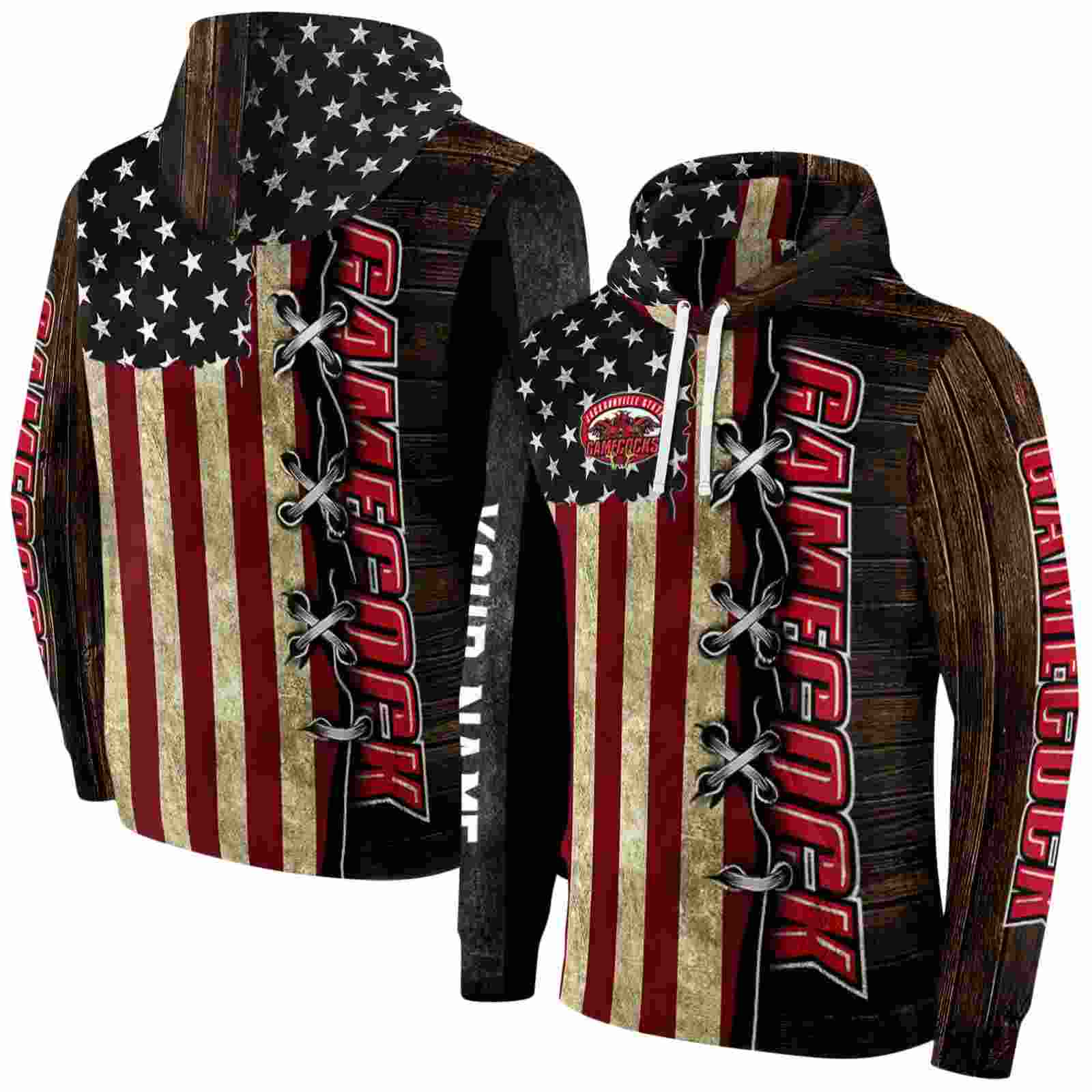 personalized jacksonville state gamecocks american pride hoodie fashion forward