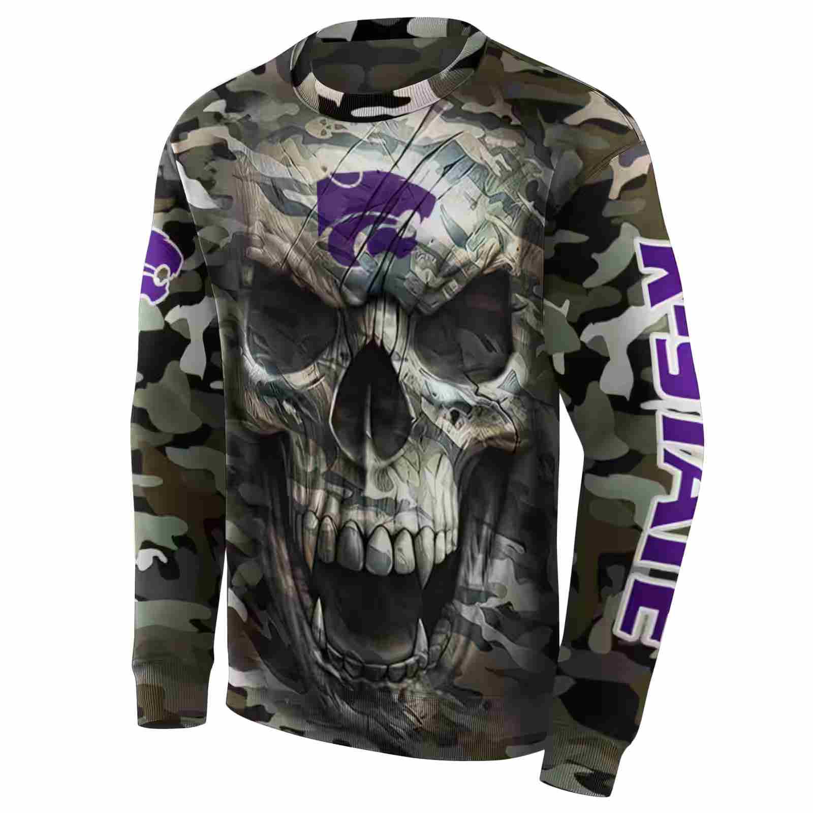 personalized kansas state wildcats camo skull hoodie new arrival