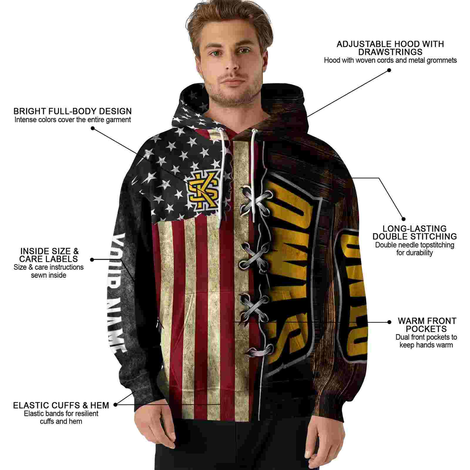 personalized kennesaw state owls american pride hoodie latest model