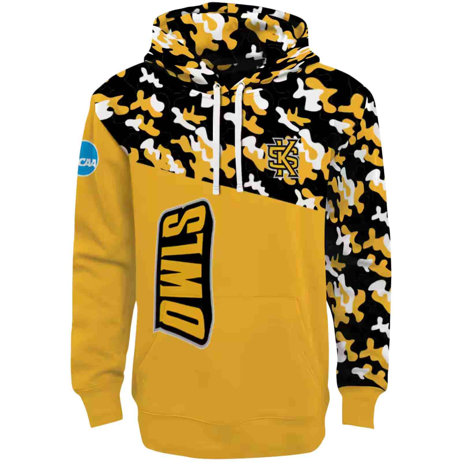 Personalized Kennesaw State Owls Camo Pattern Gold Hoodie