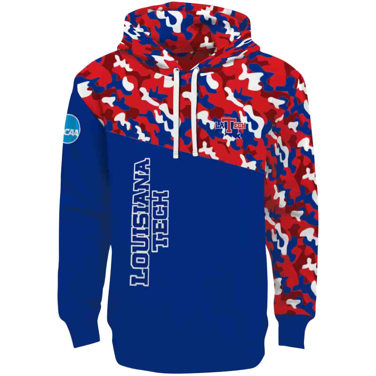 Personalized LA Tech Camo Pattern Blue Hoodie