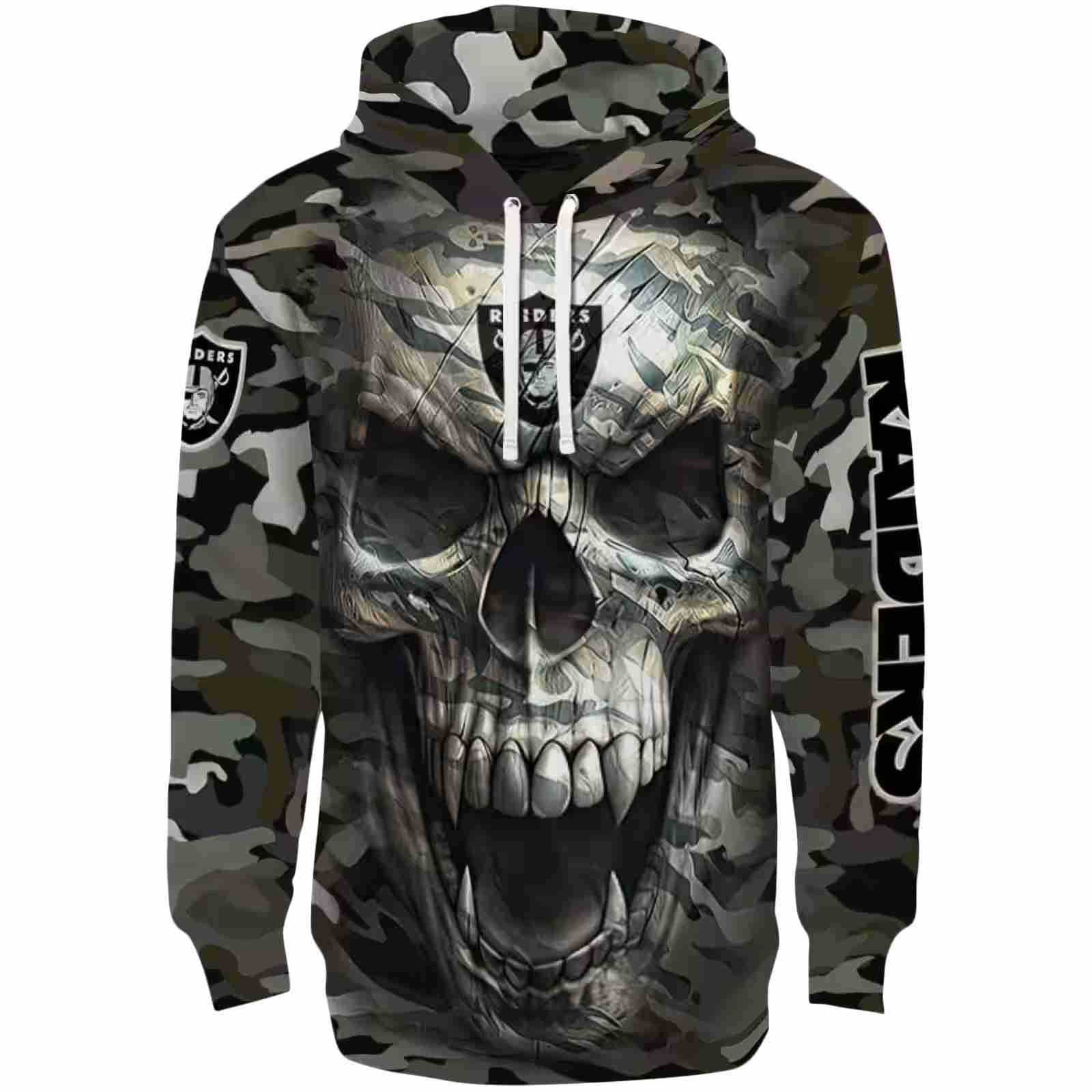 Personalized Las Vegas Raiders Camo Skull Hoodie