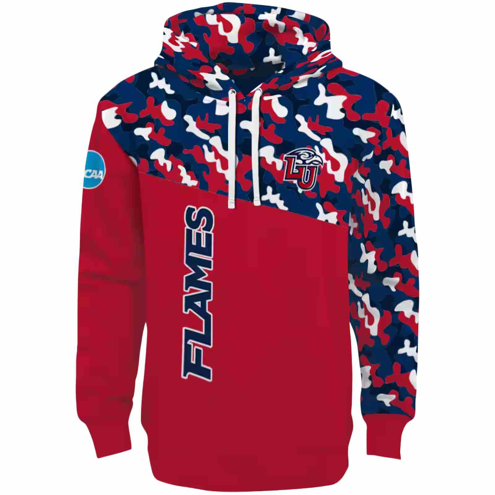 Personalized Liberty Flames Camo Pattern Red Hoodie