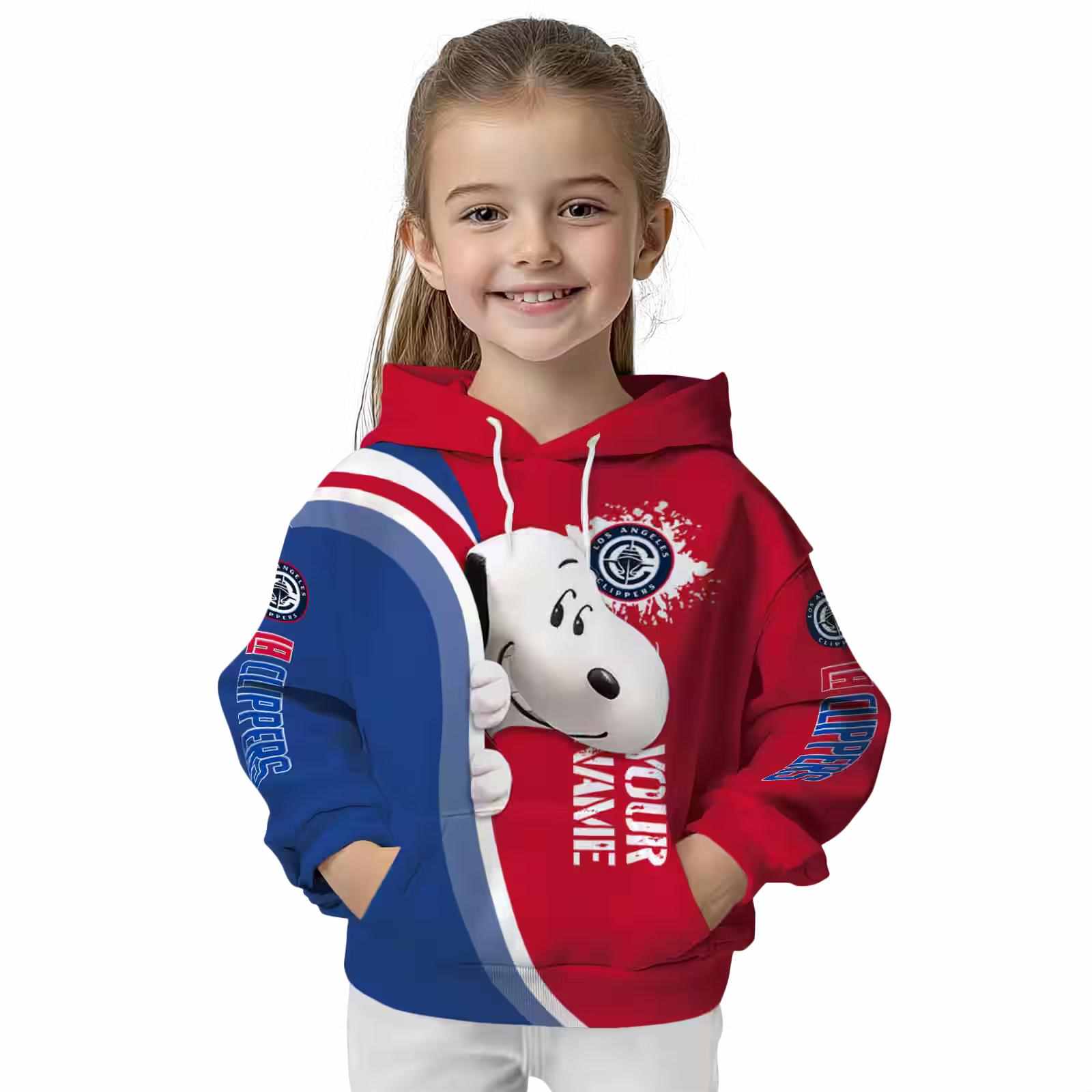 personalized los angeles clippers peeking snoopy red hoodie top rated