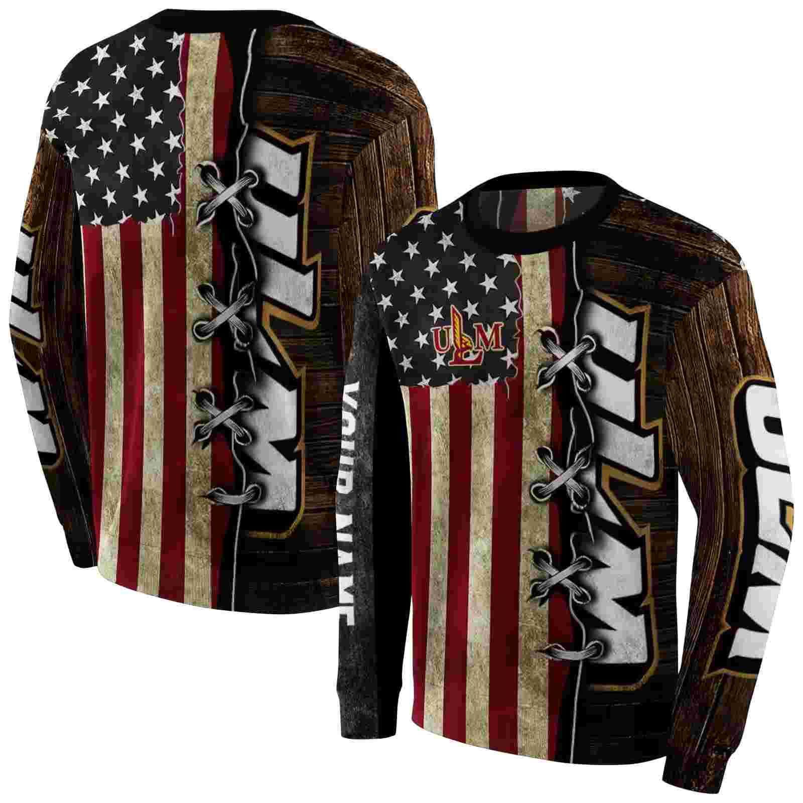 personalized louisiana monroe warhawks american pride hoodie premium grade