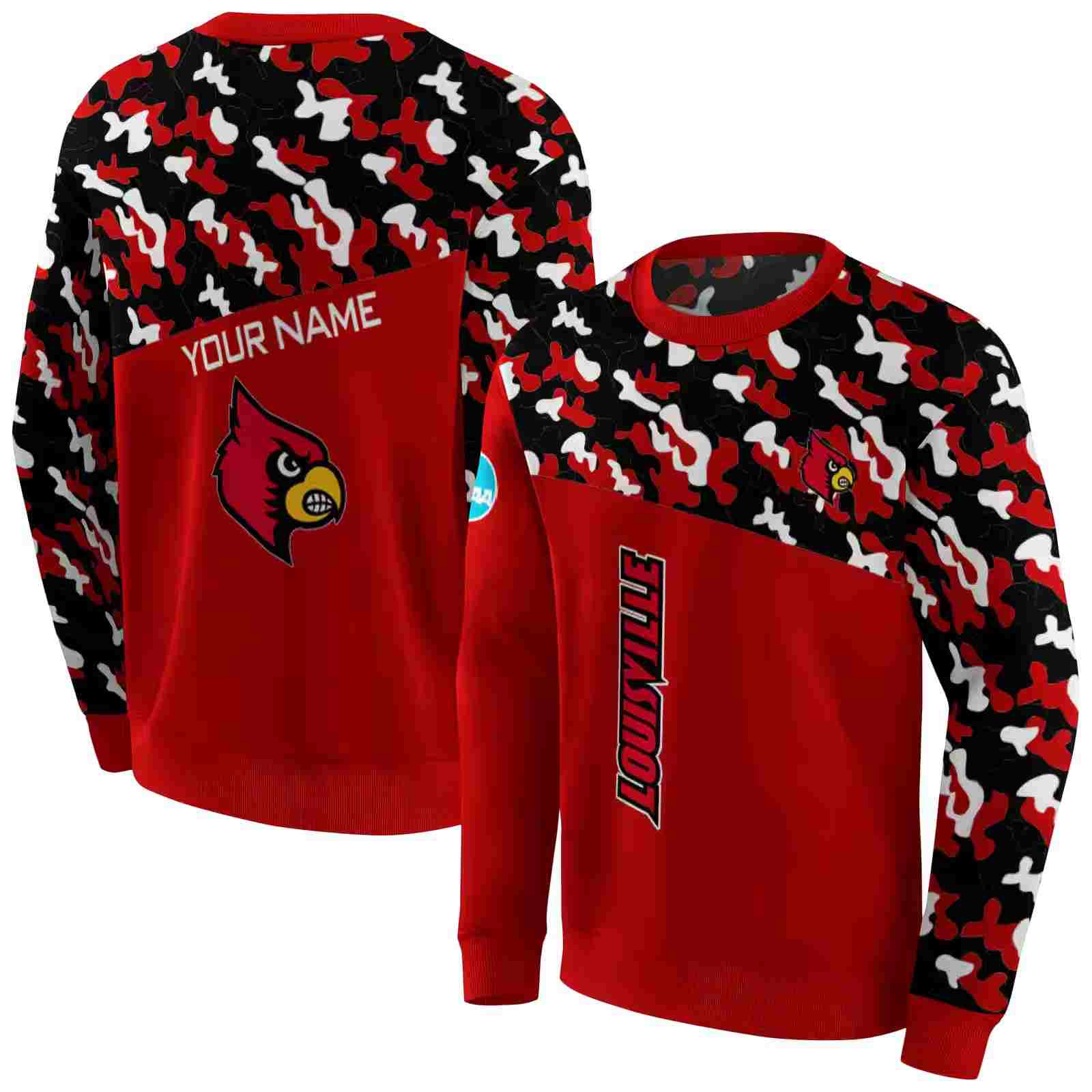 personalized louisville cardinals camo pattern red hoodie premium grade