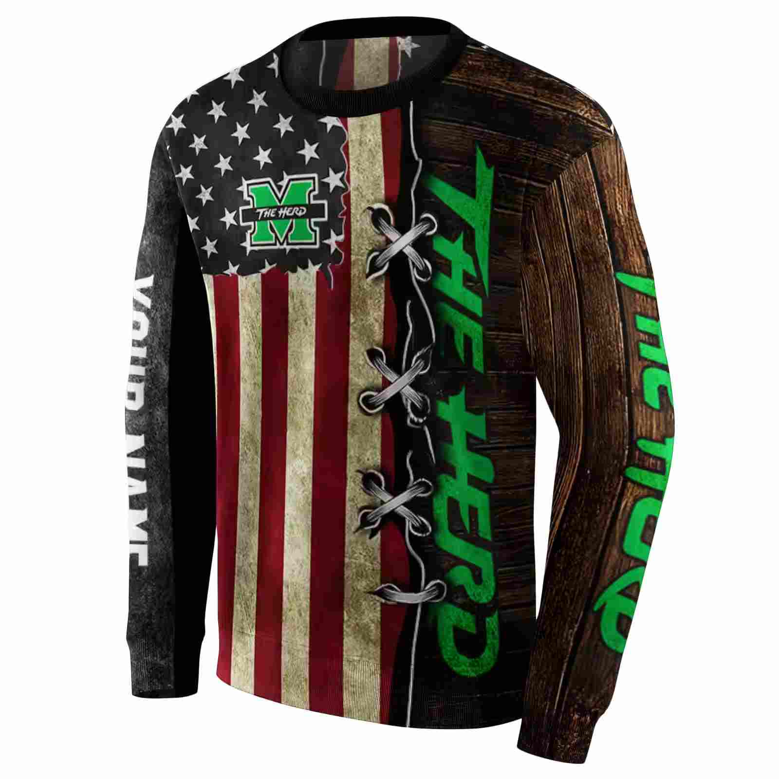 personalized marshall thundering herd american pride hoodie new arrival