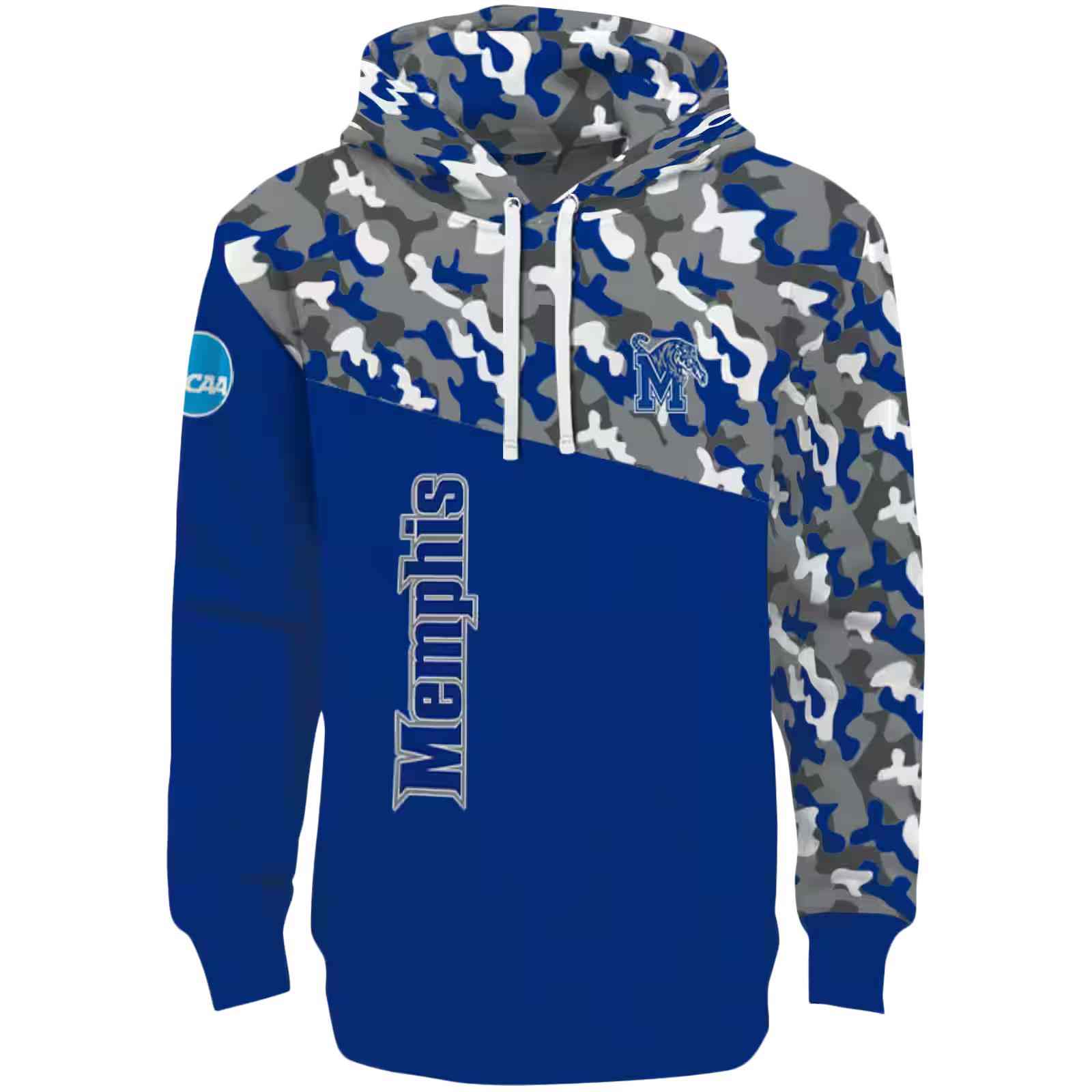 Personalized Memphis Tigers Camo Pattern Blue Hoodie