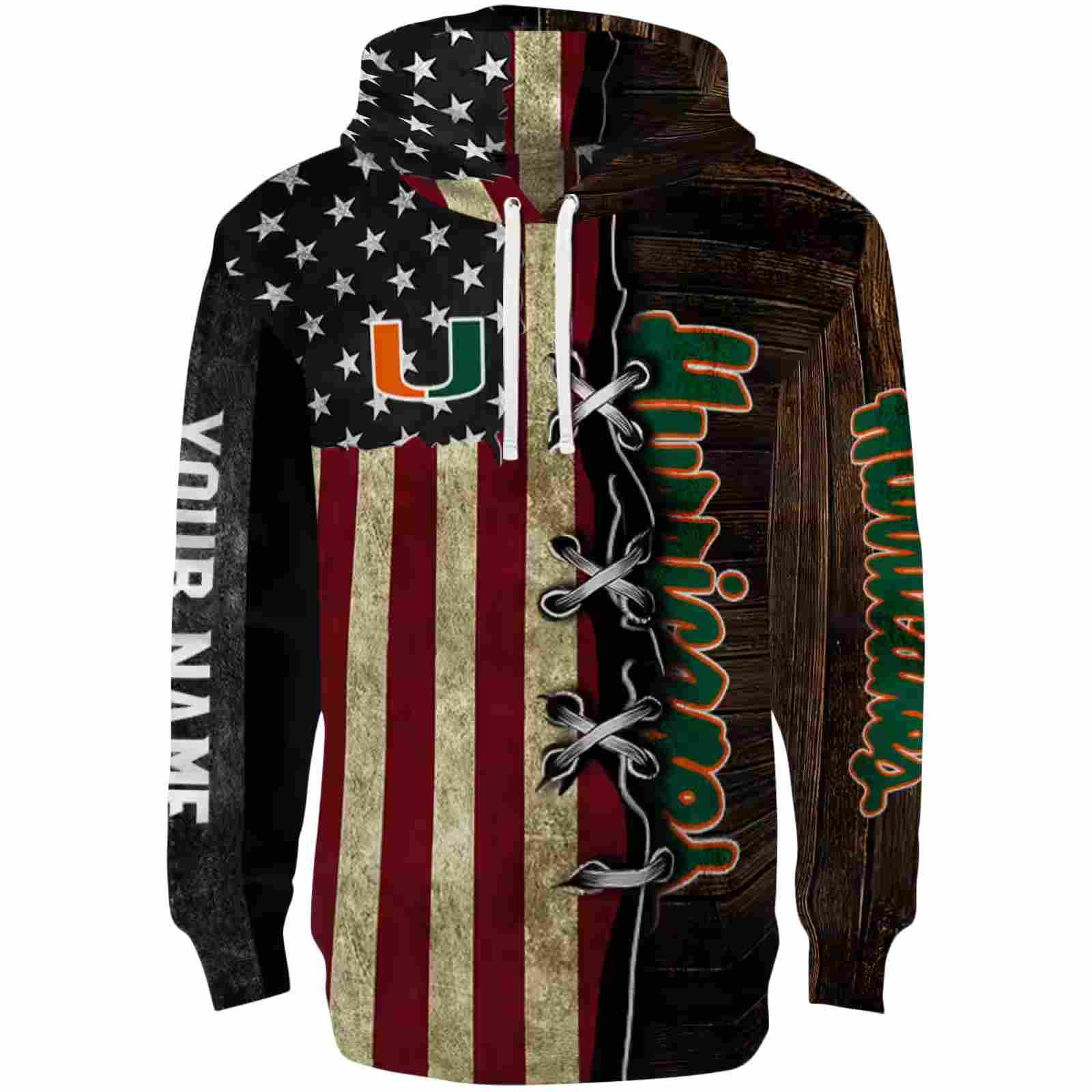 Personalized Miami Hurricanes American Pride Hoodie