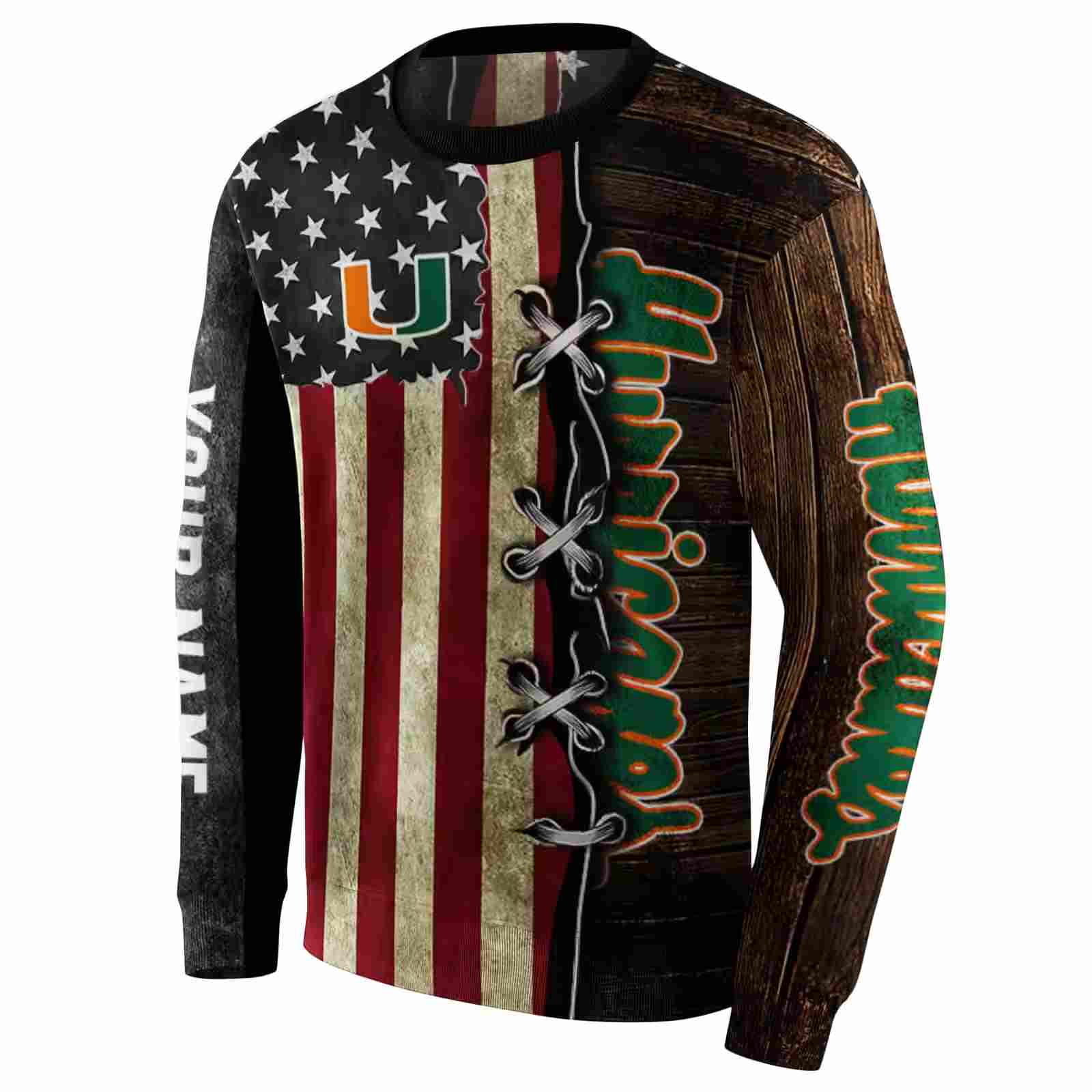 personalized miami hurricanes american pride hoodie new arrival