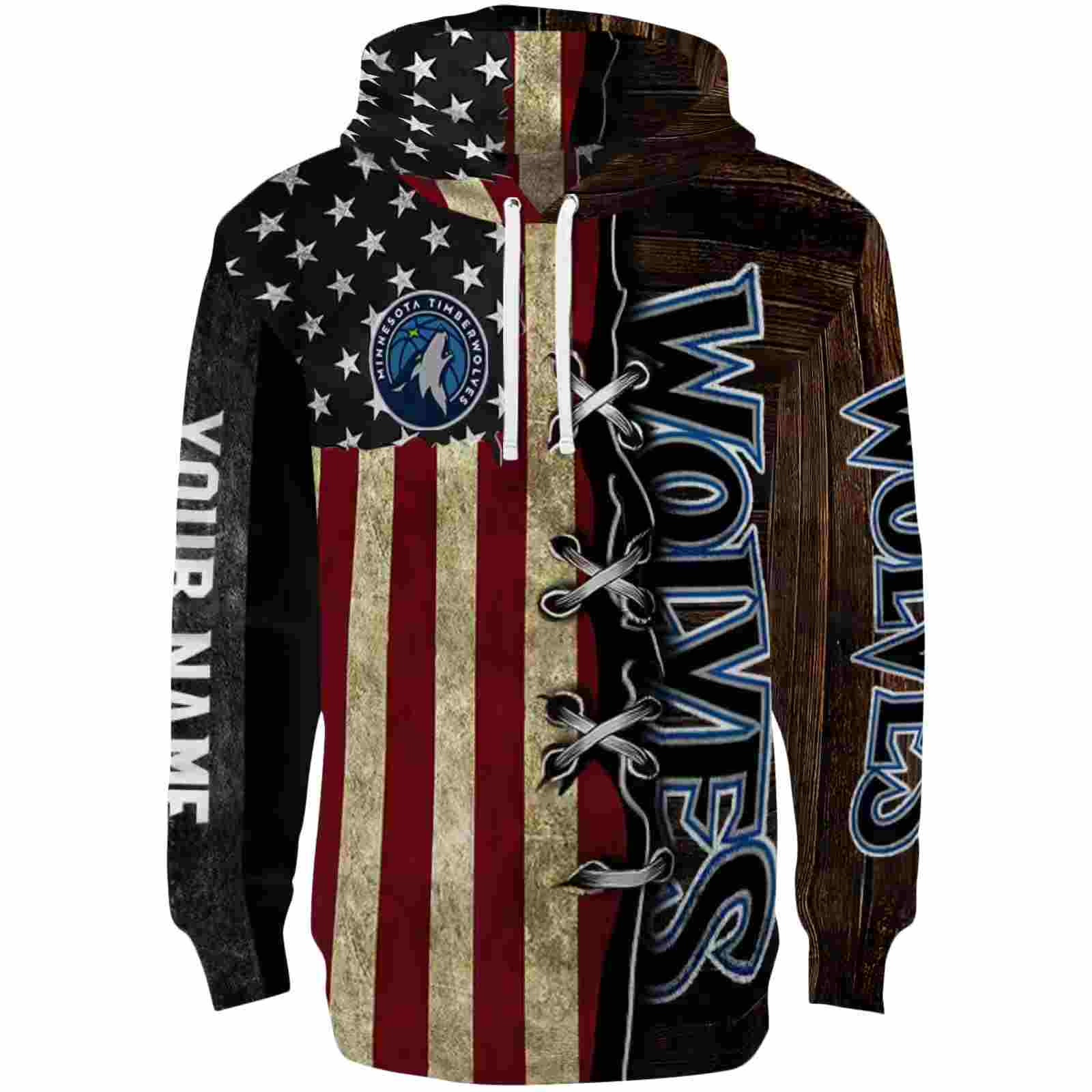 Personalized Minnesota Timberwolves American Pride Hoodie